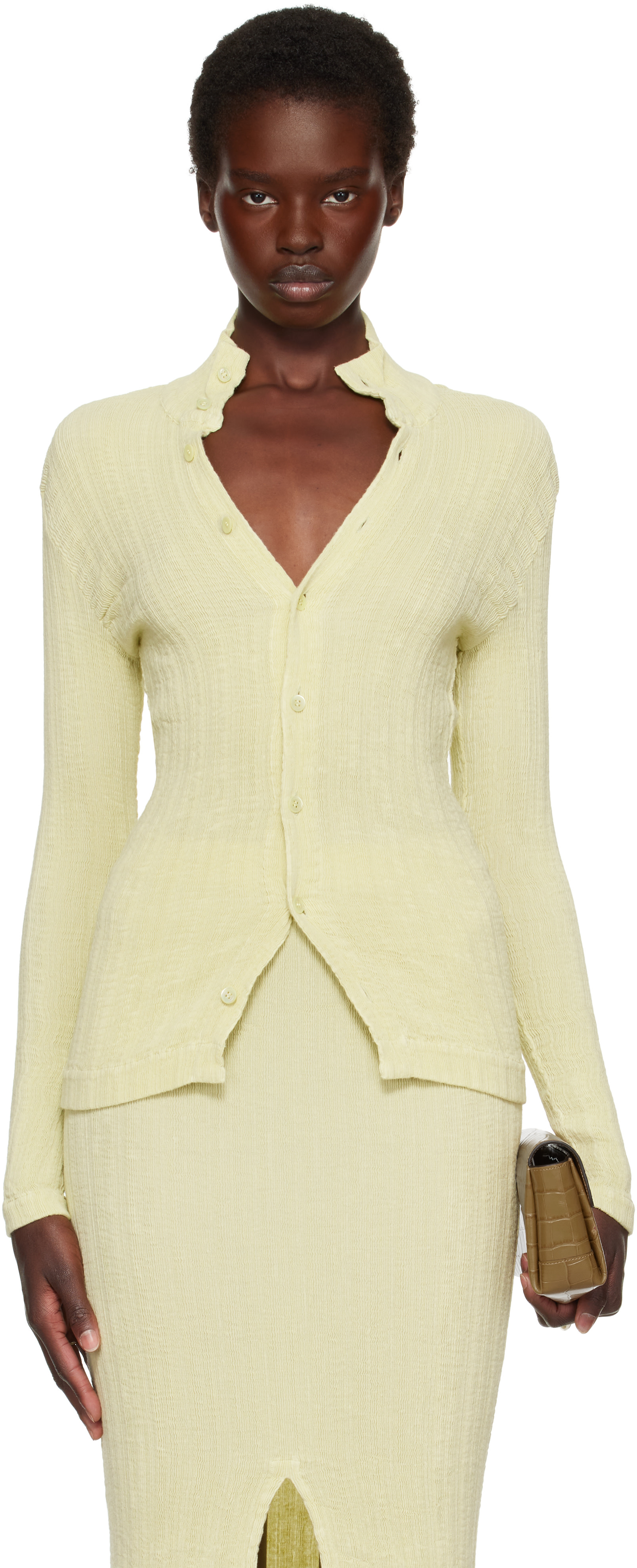 ISSEY MIYAKE: Off-White Rill Cardigan | SSENSE Argentina
