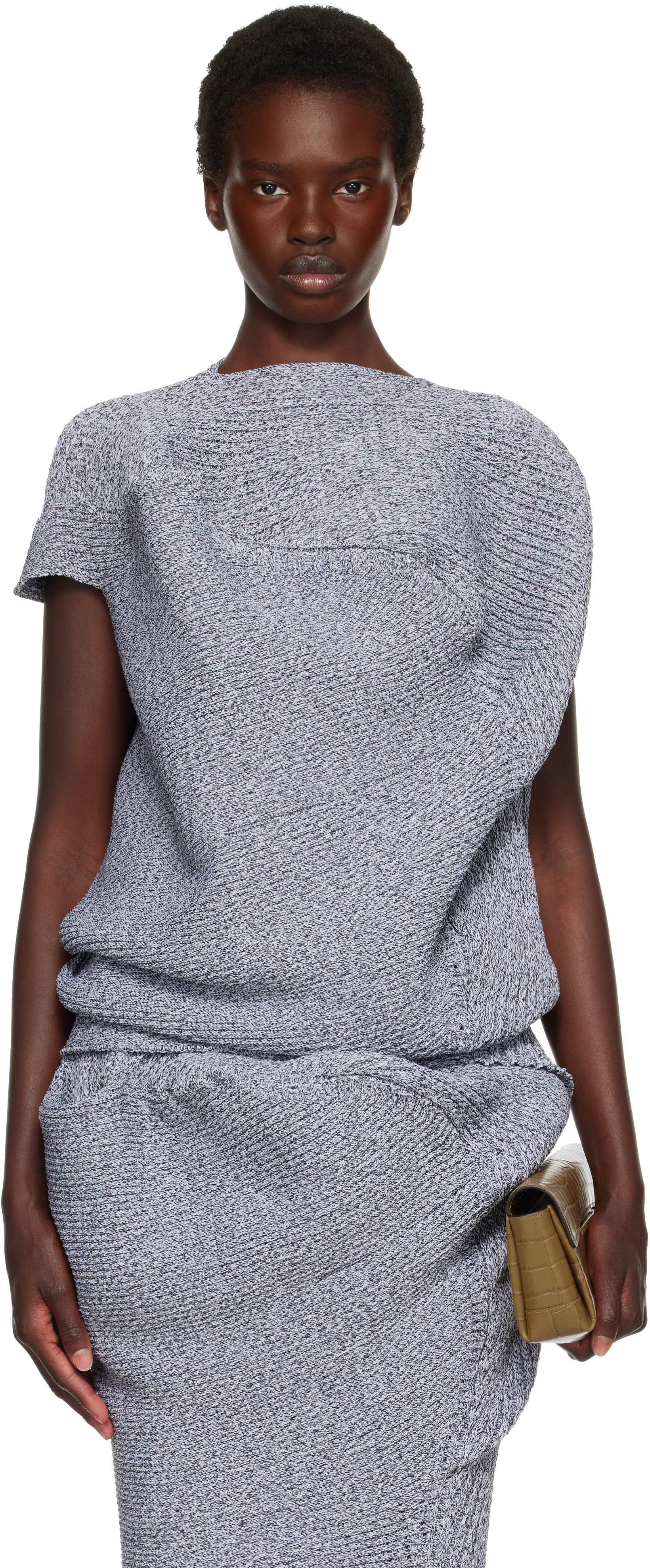 ISSEY MIYAKE: Gray Found Stone Top | SSENSE