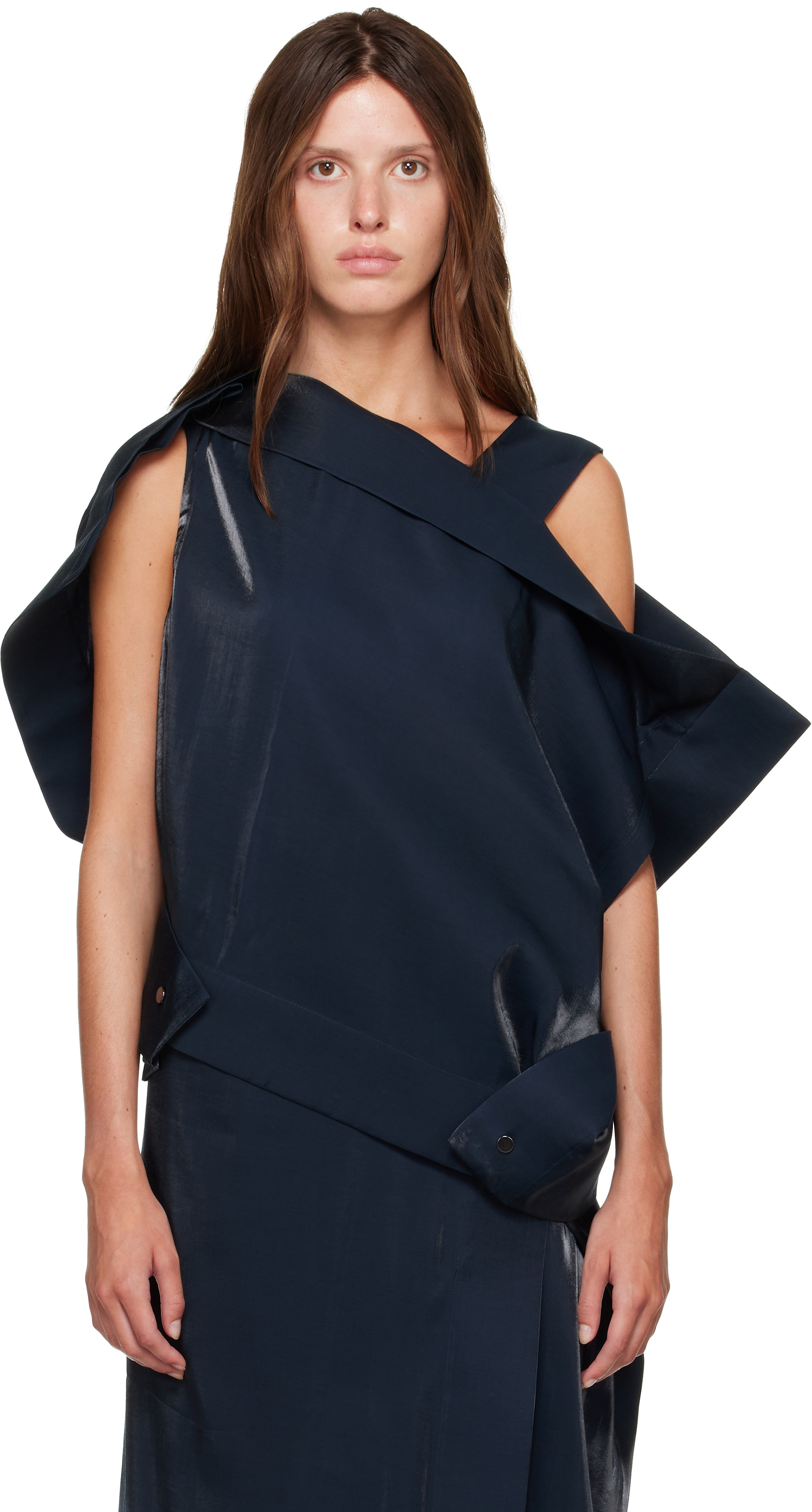 ISSEY MIYAKE: SSENSE Exclusive Navy Mercury Top | SSENSE