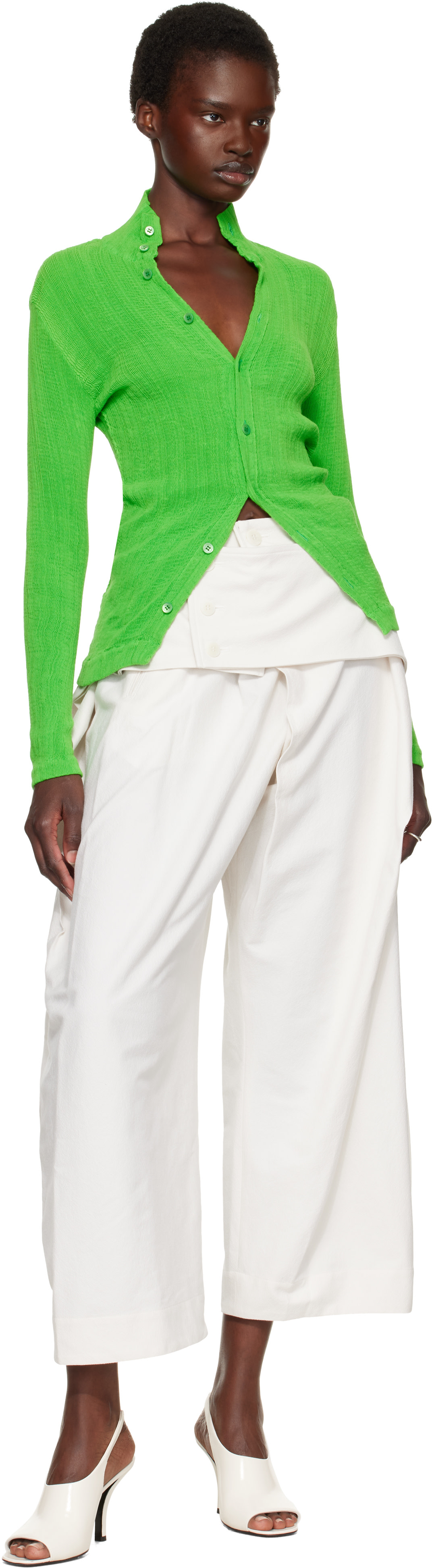 Issey Miyake - Cardigan Rill vert