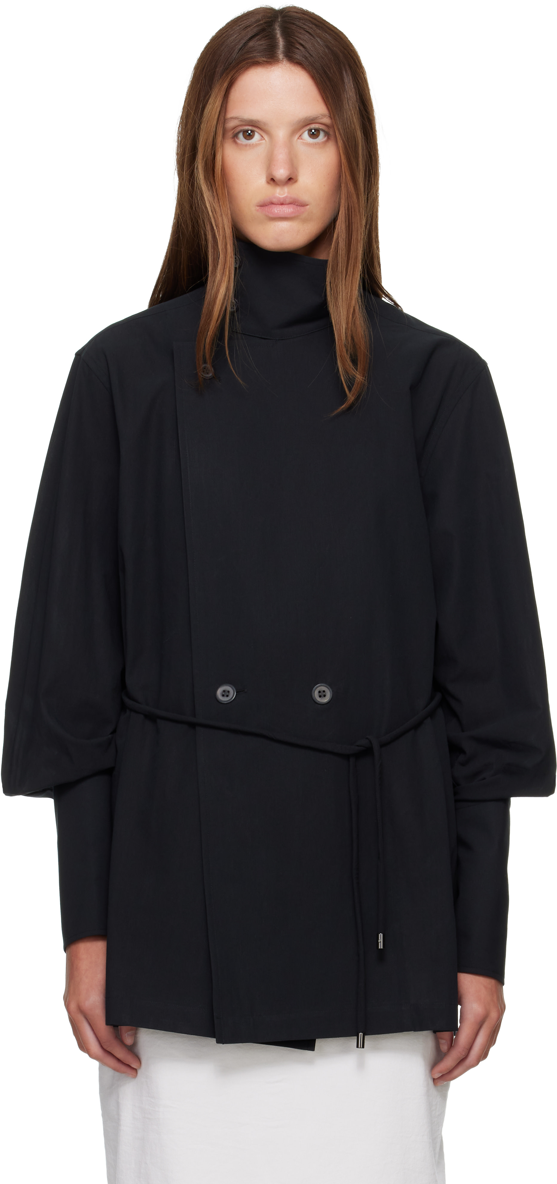 ISSEY MIYAKE: Black 'Monsieur' Shirt | SSENSE