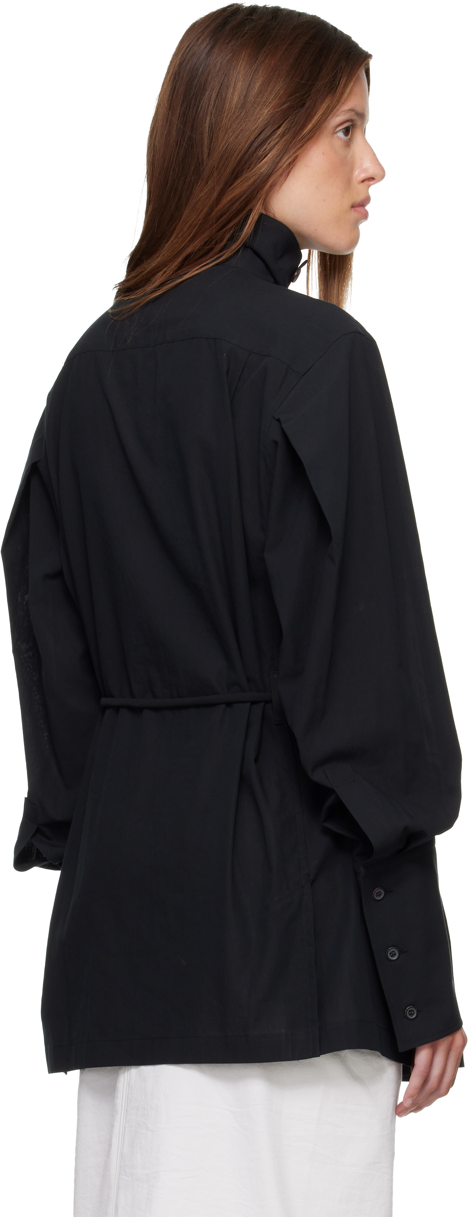 ISSEY MIYAKE: Black 'Monsieur' Shirt | SSENSE