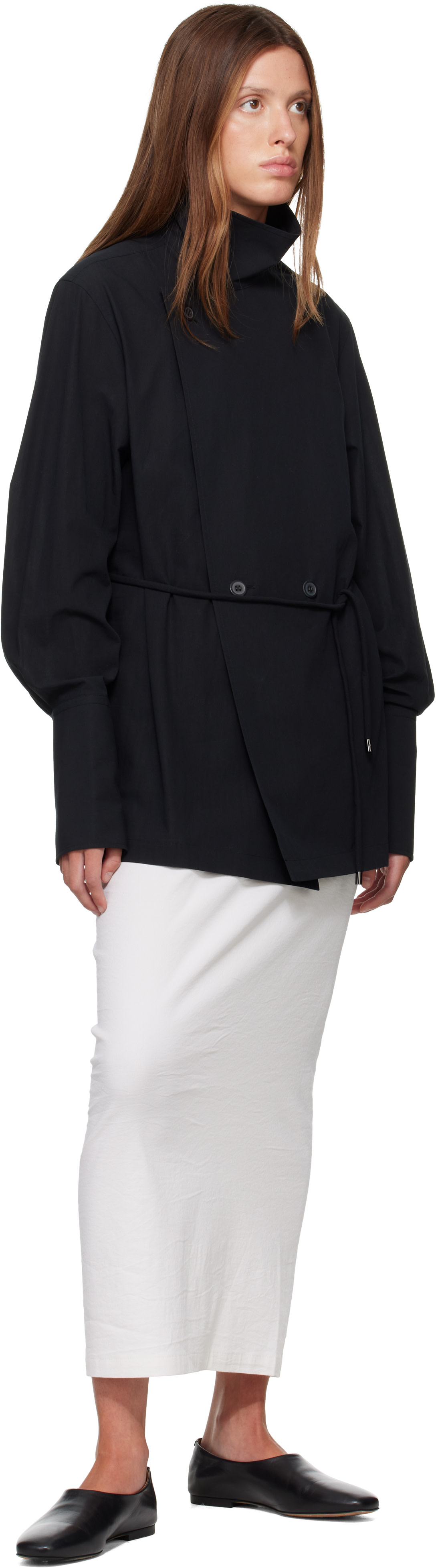 ISSEY MIYAKE: Black 'Monsieur' Shirt | SSENSE