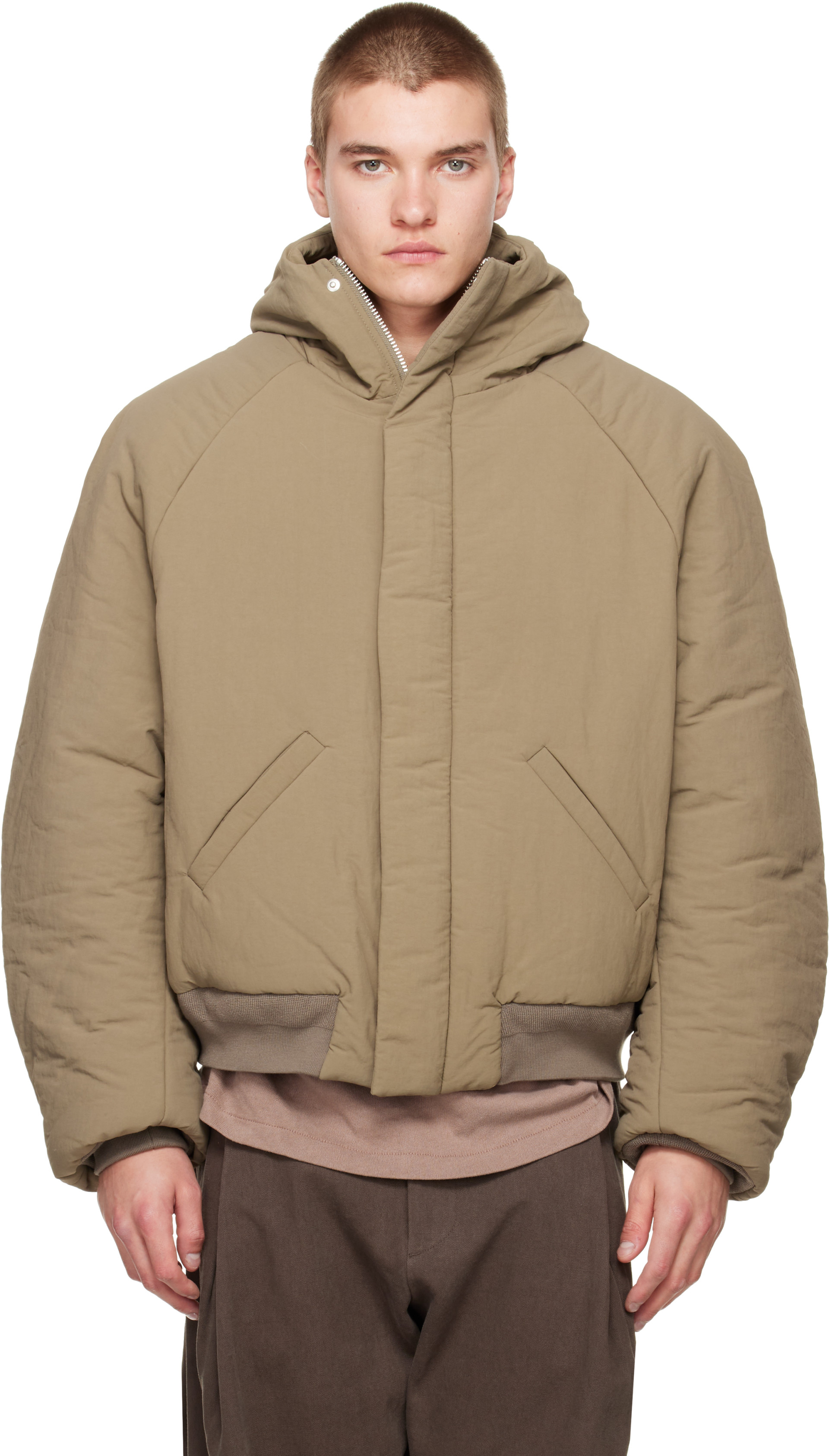 Seventh - Beige Orb Puffer Coat