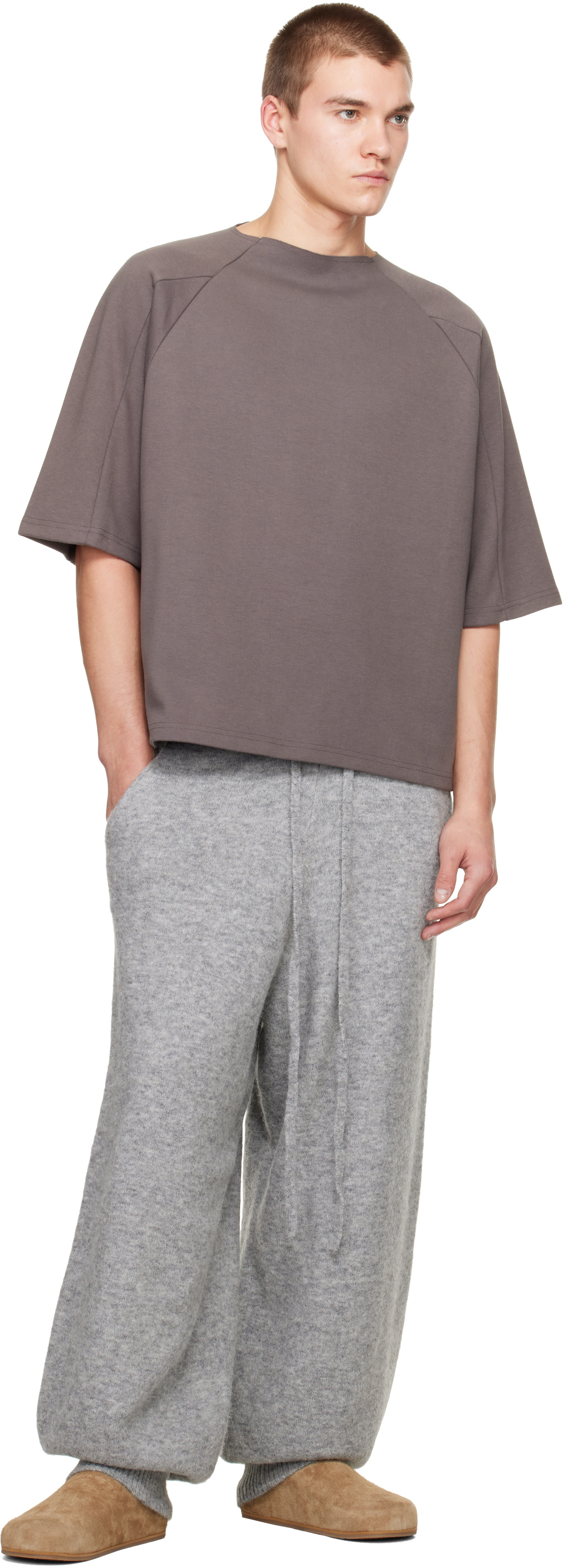 Seventh - Gray Alpaca Knit Cuff Sweatpants