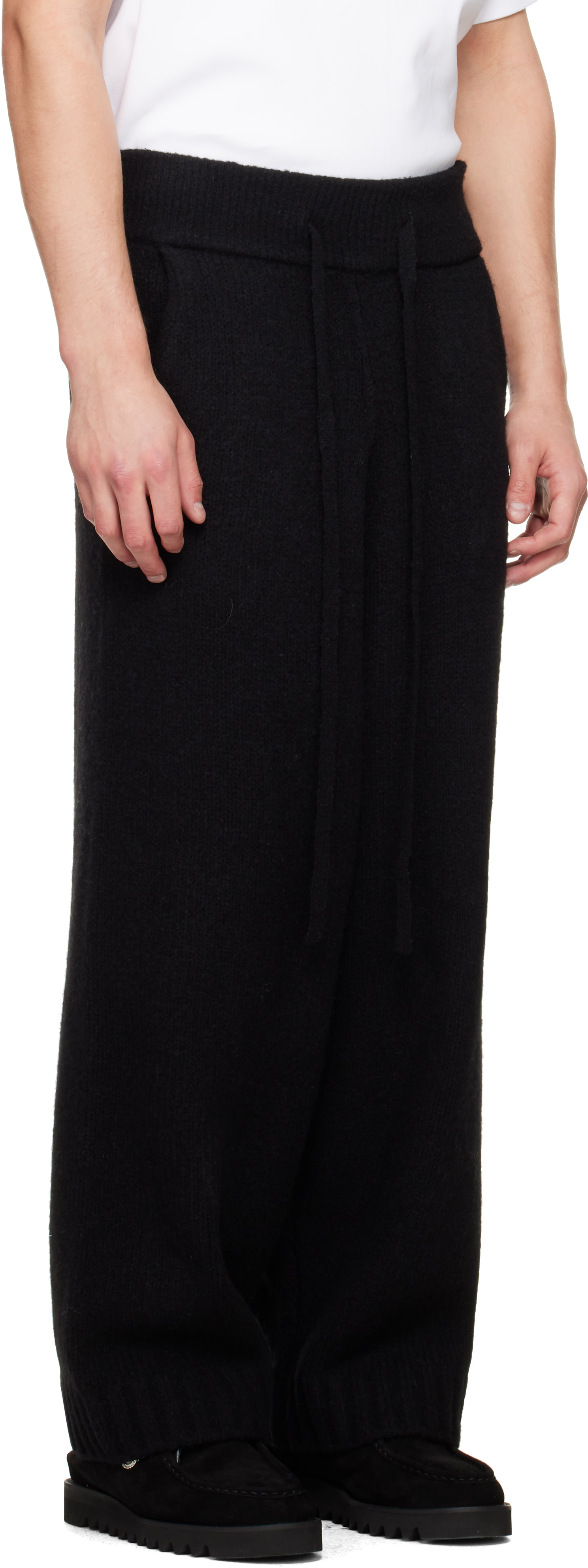 Seventh - Black Wool-Knit Stacks Sweatpants
