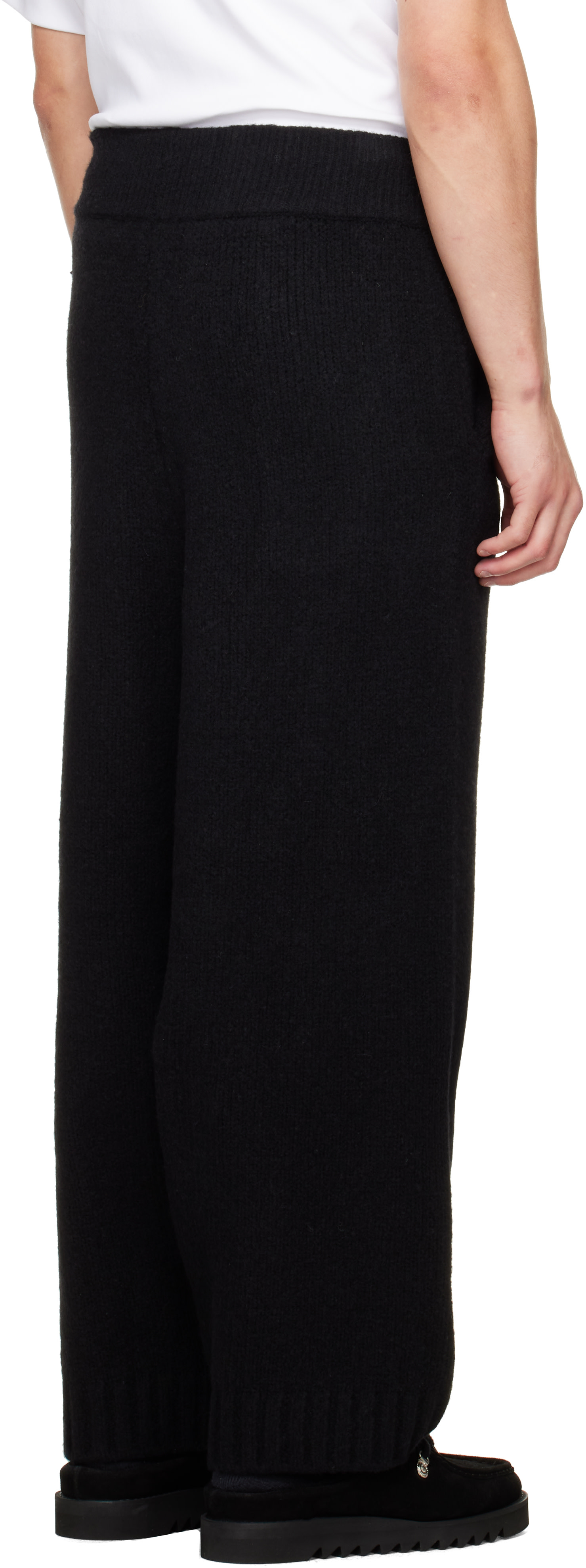 Seventh - Black Wool-Knit Stacks Sweatpants