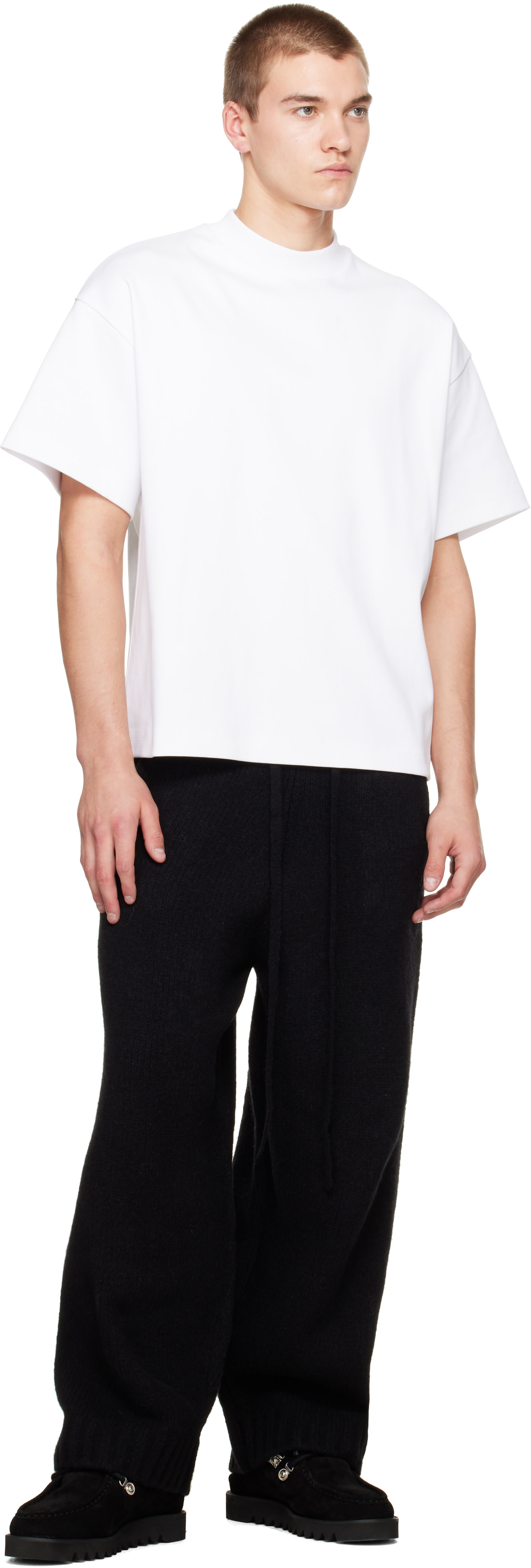 Seventh - Black Wool-Knit Stacks Sweatpants