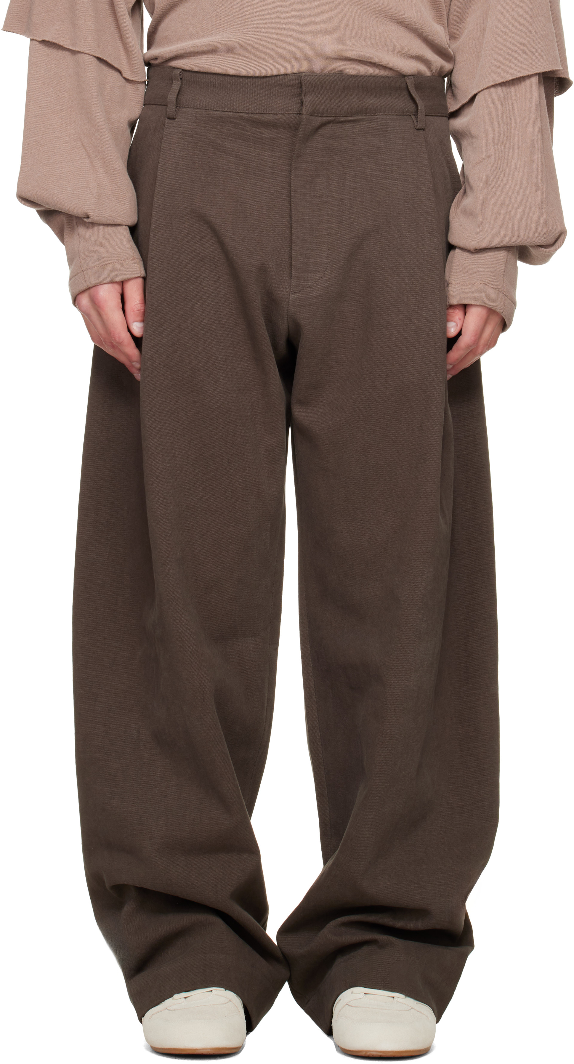 Seventh - Brown Canvas Bermuda Trousers