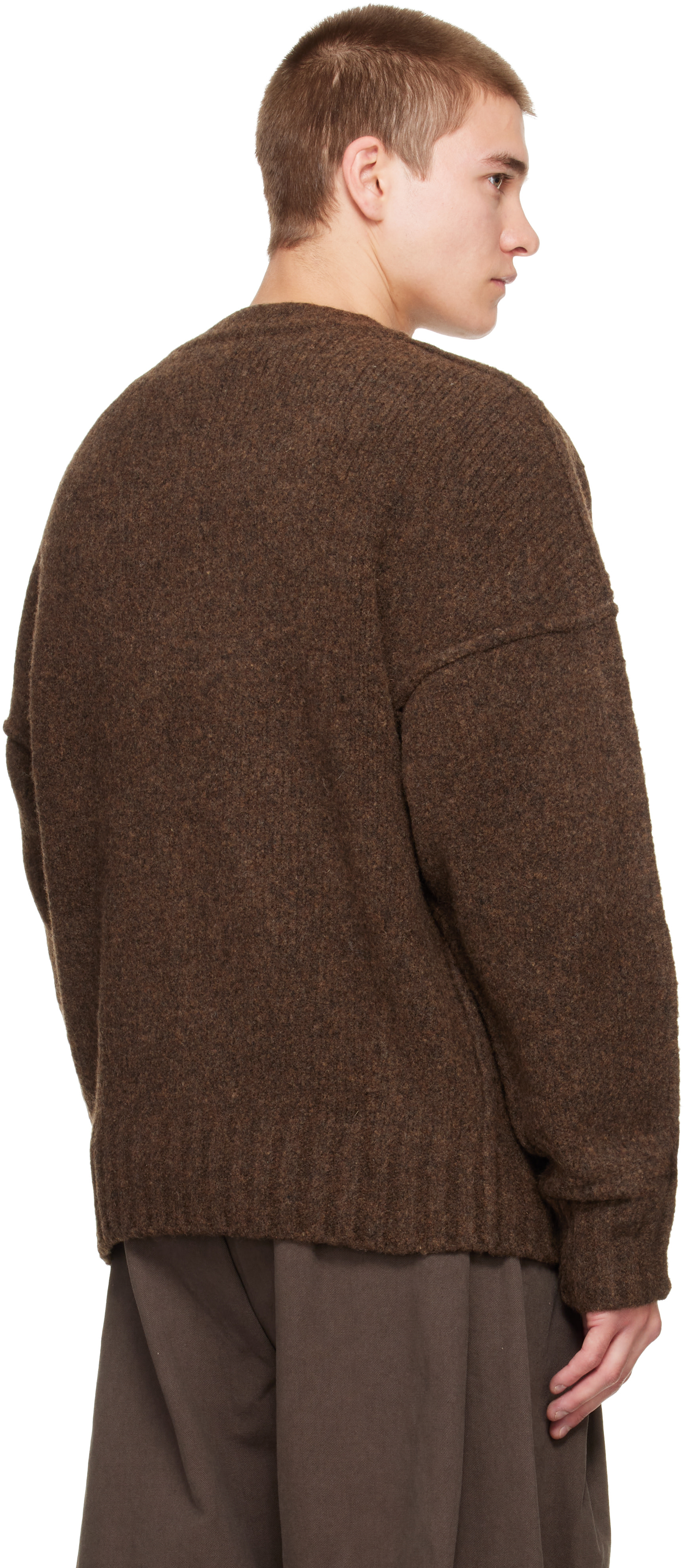 Seventh - Brown Wool Knit Crewneck Sweater