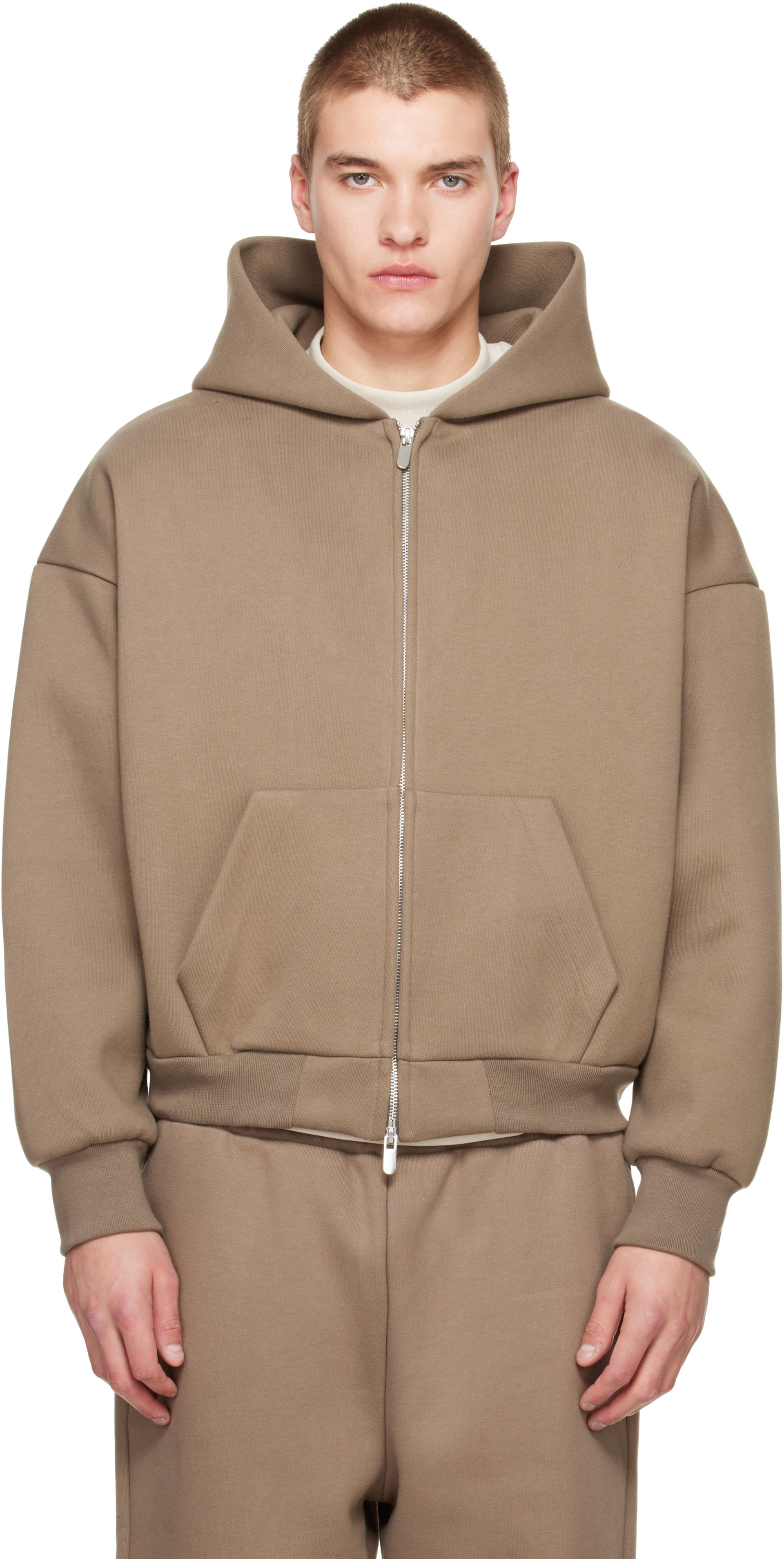 Seventh - Pull à capuche V2 taupe à glissière