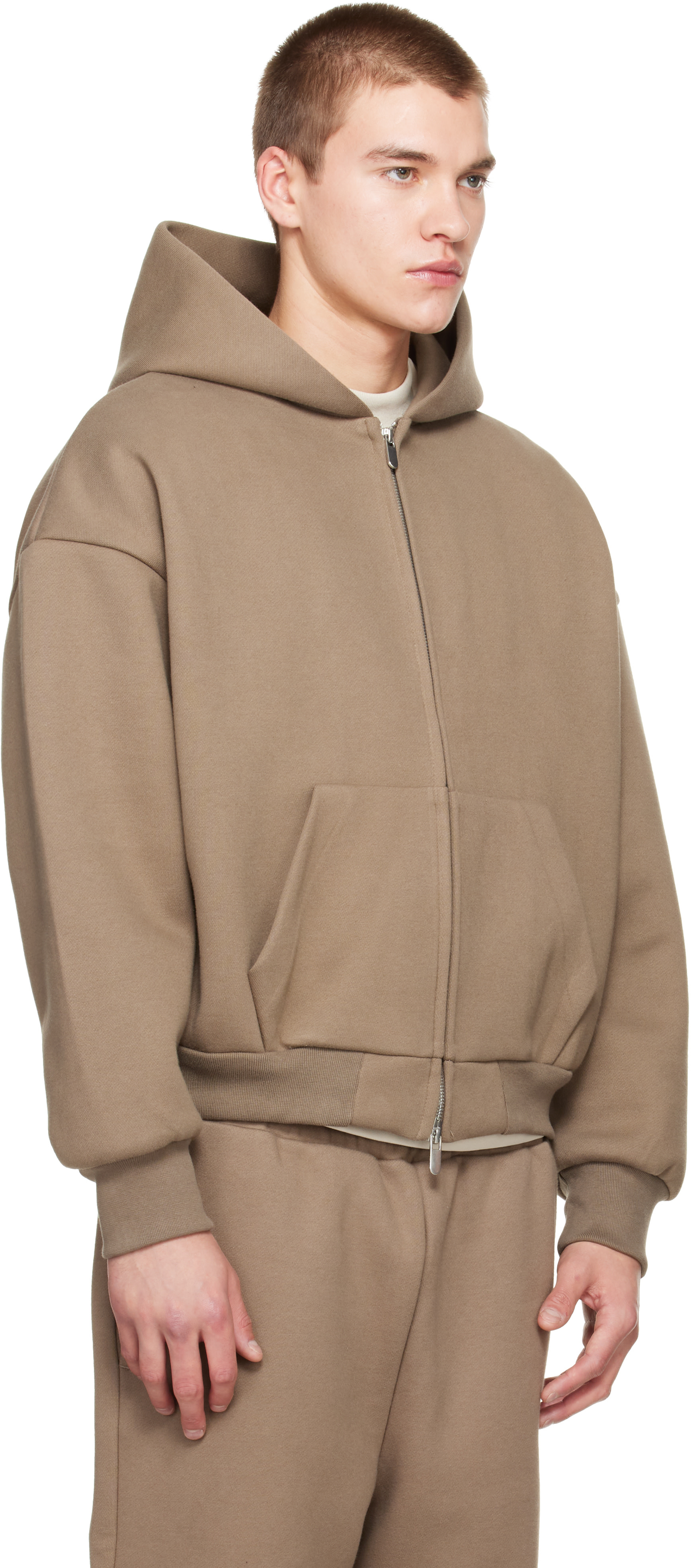 Seventh - Pull à capuche V2 taupe à glissière