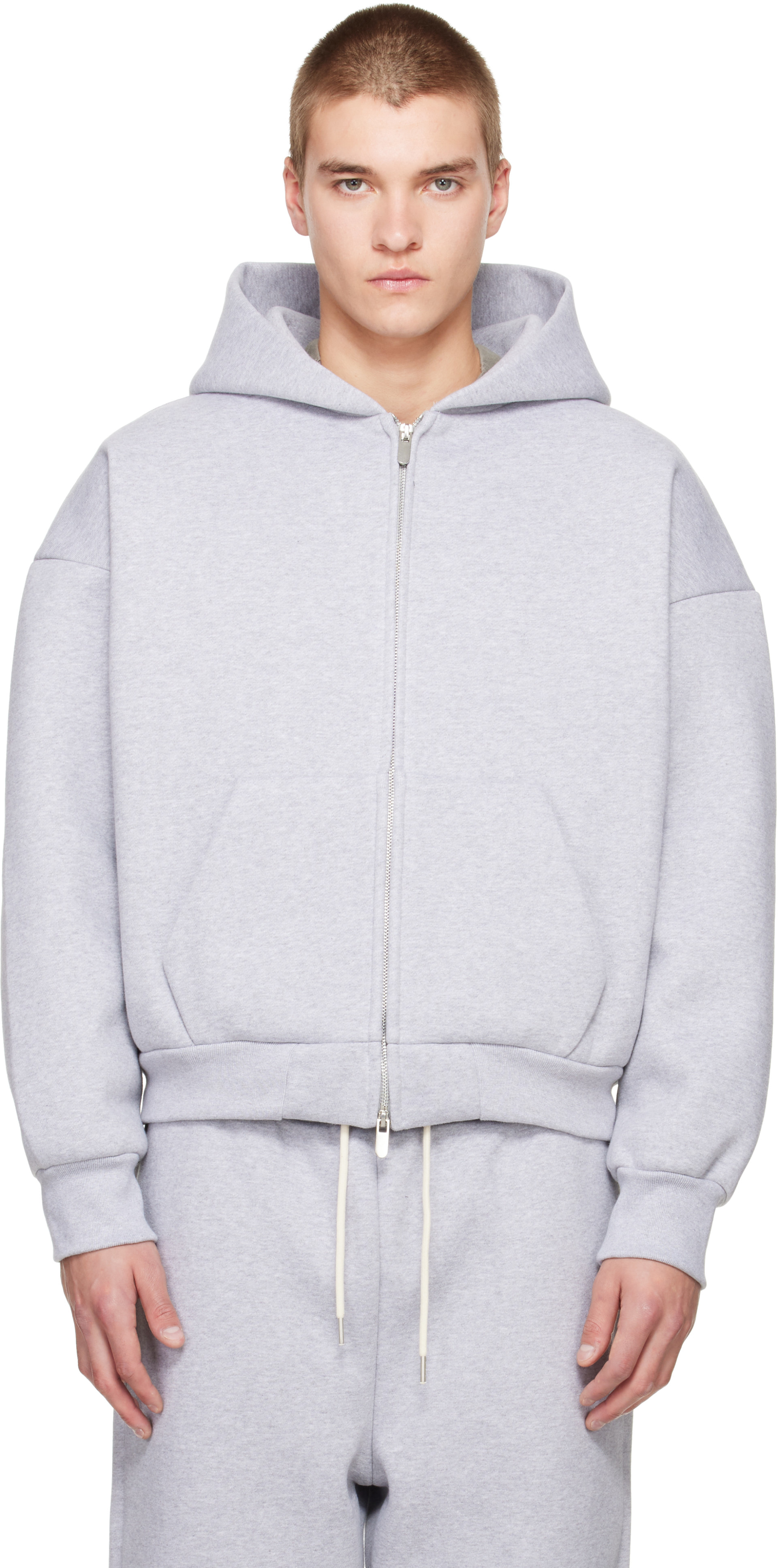 Seventh - Pull à capuche V2 gris à glissière