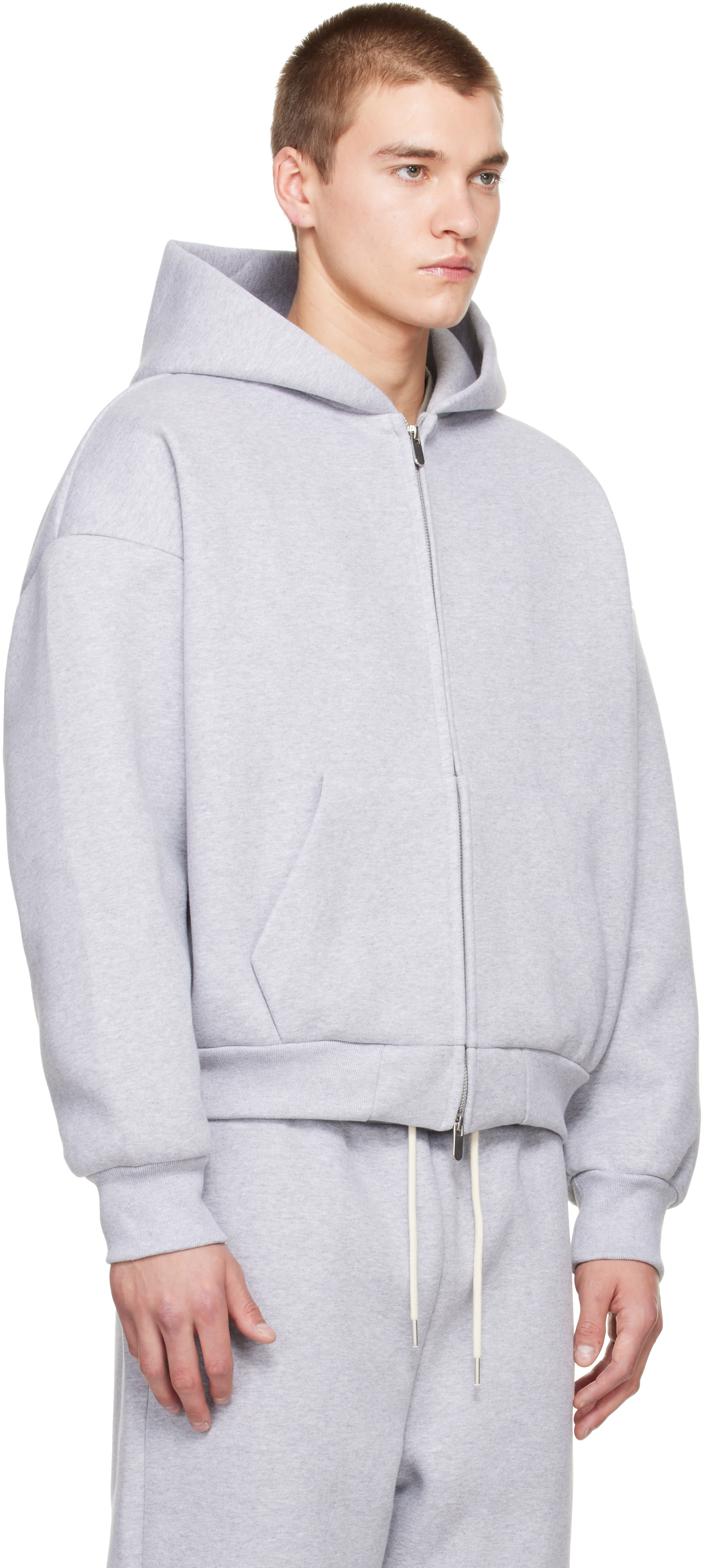 Seventh - Pull à capuche V2 gris à glissière