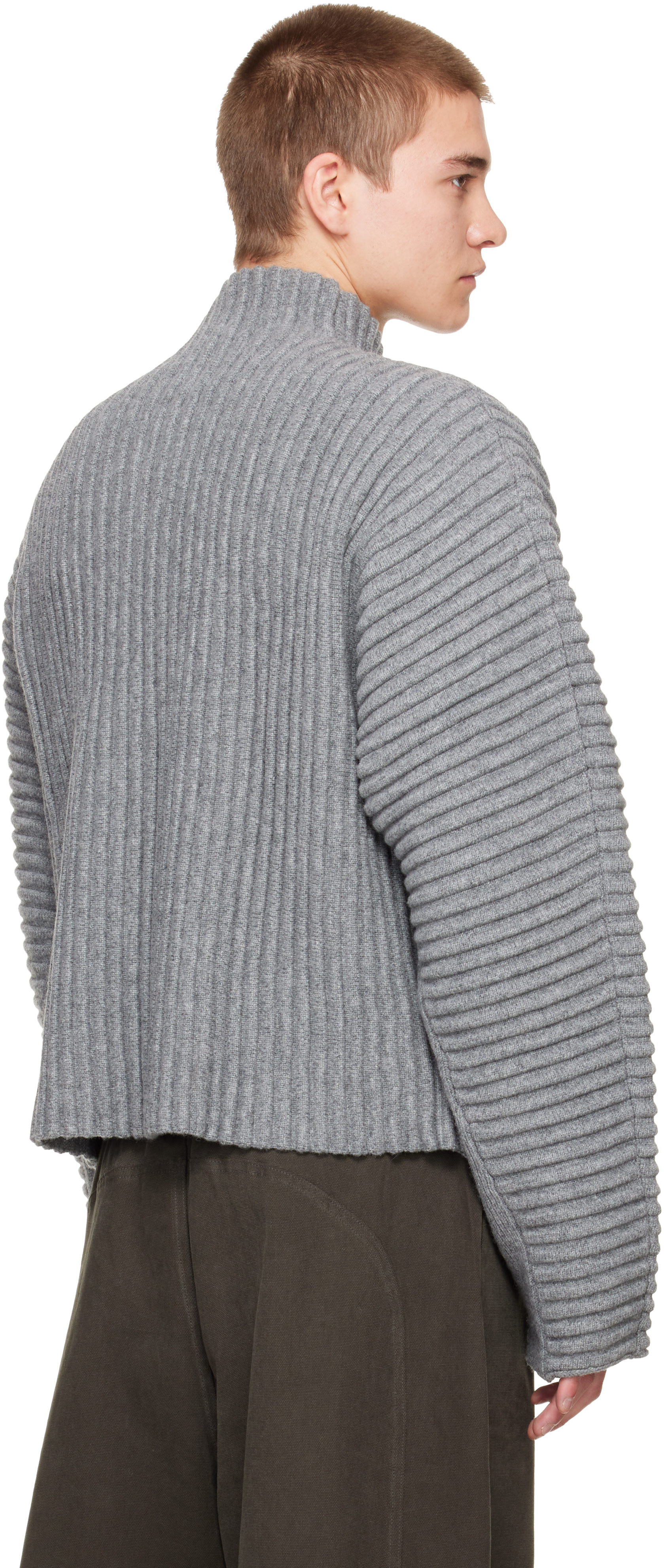 Seventh - Gray Globe Rib Knit Cardigan