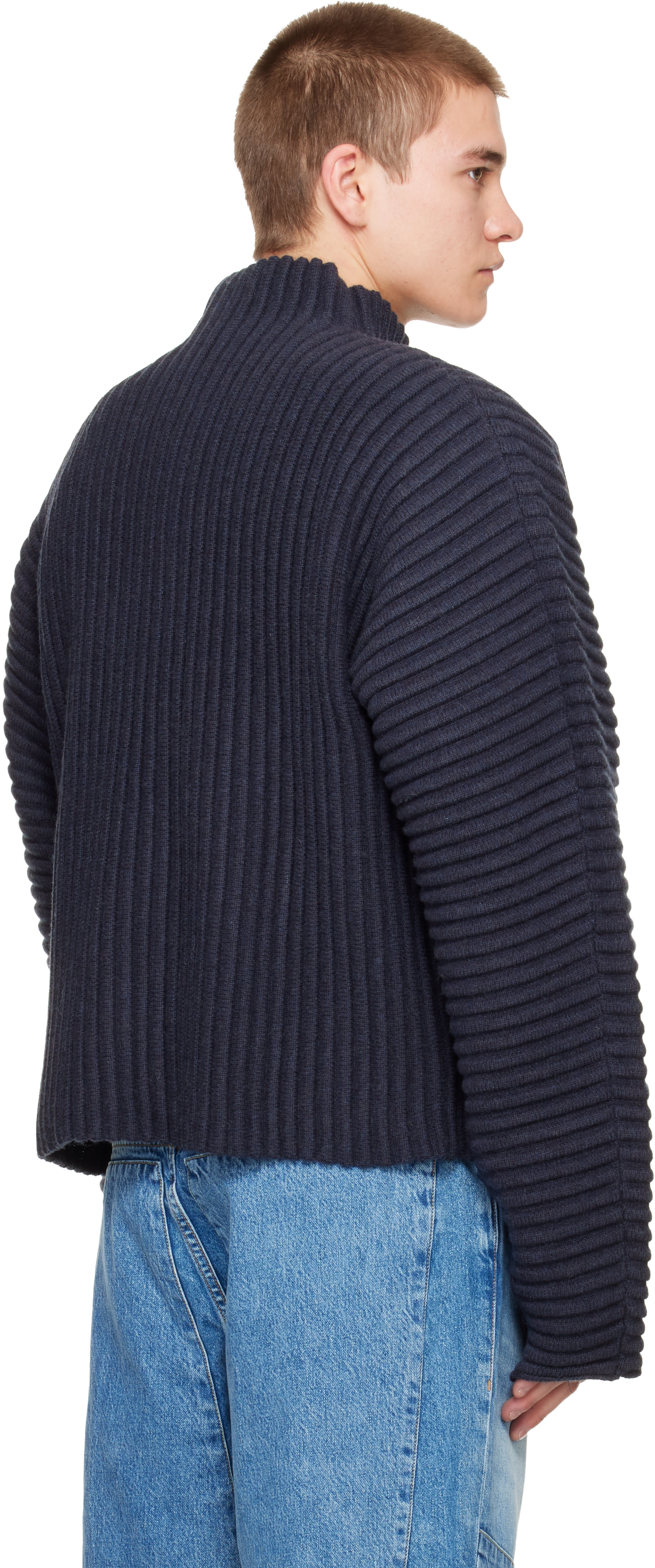 Seventh - Navy Globe Rib Knit Cardigan