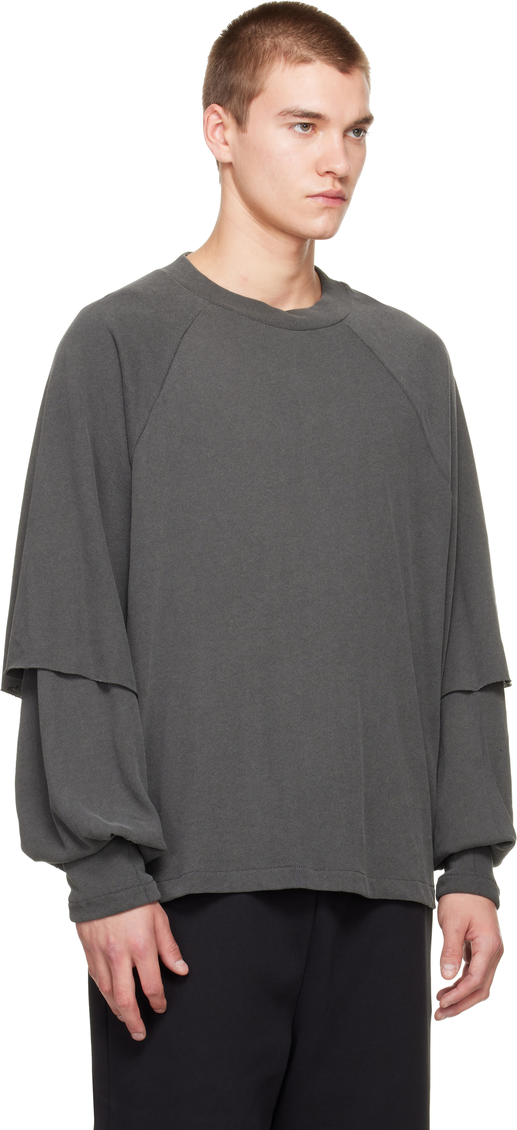 Seventh - Gray Raglan Layered Longsleeve T-shirt