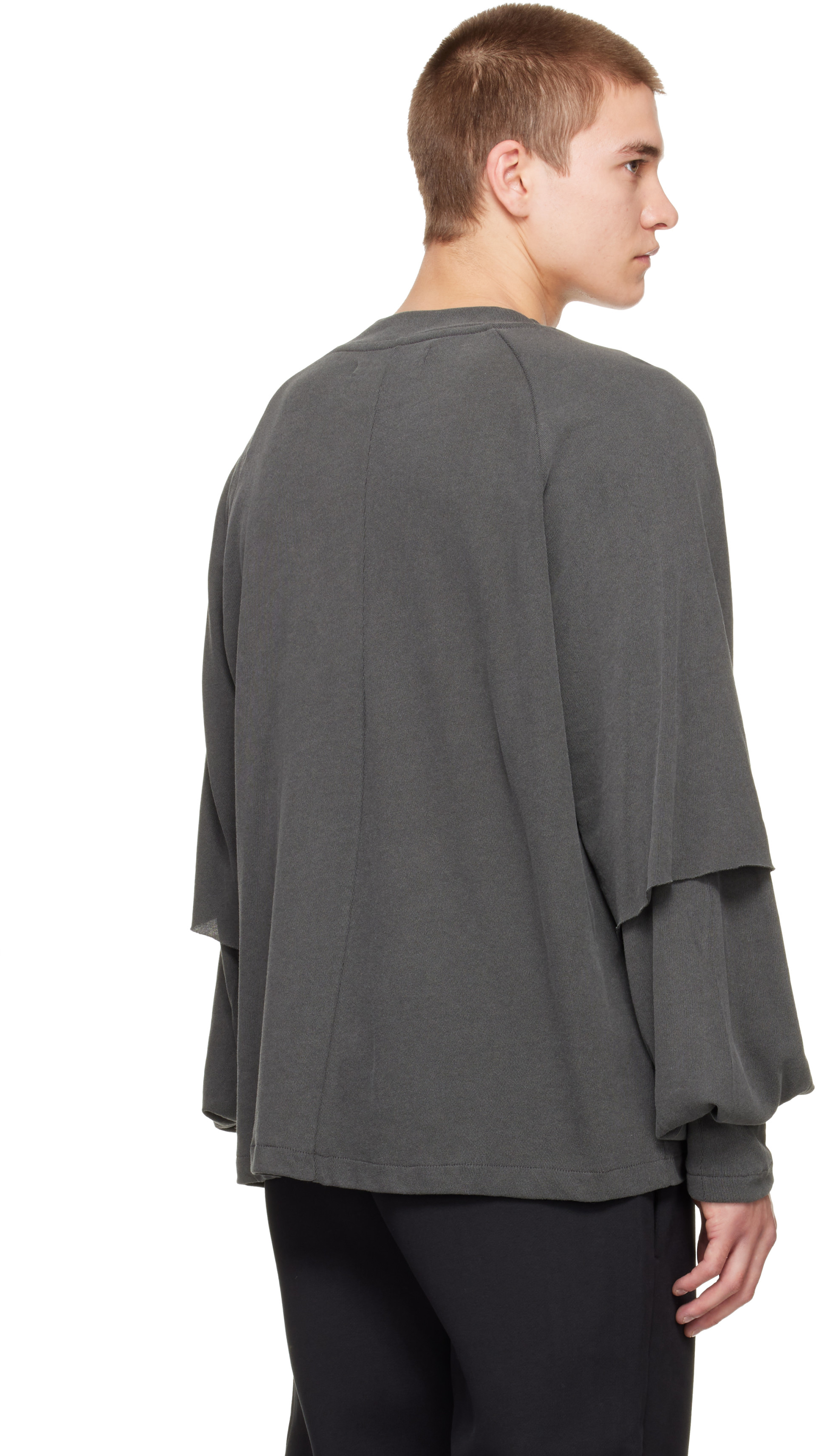 Seventh - Gray Raglan Layered Longsleeve T-shirt