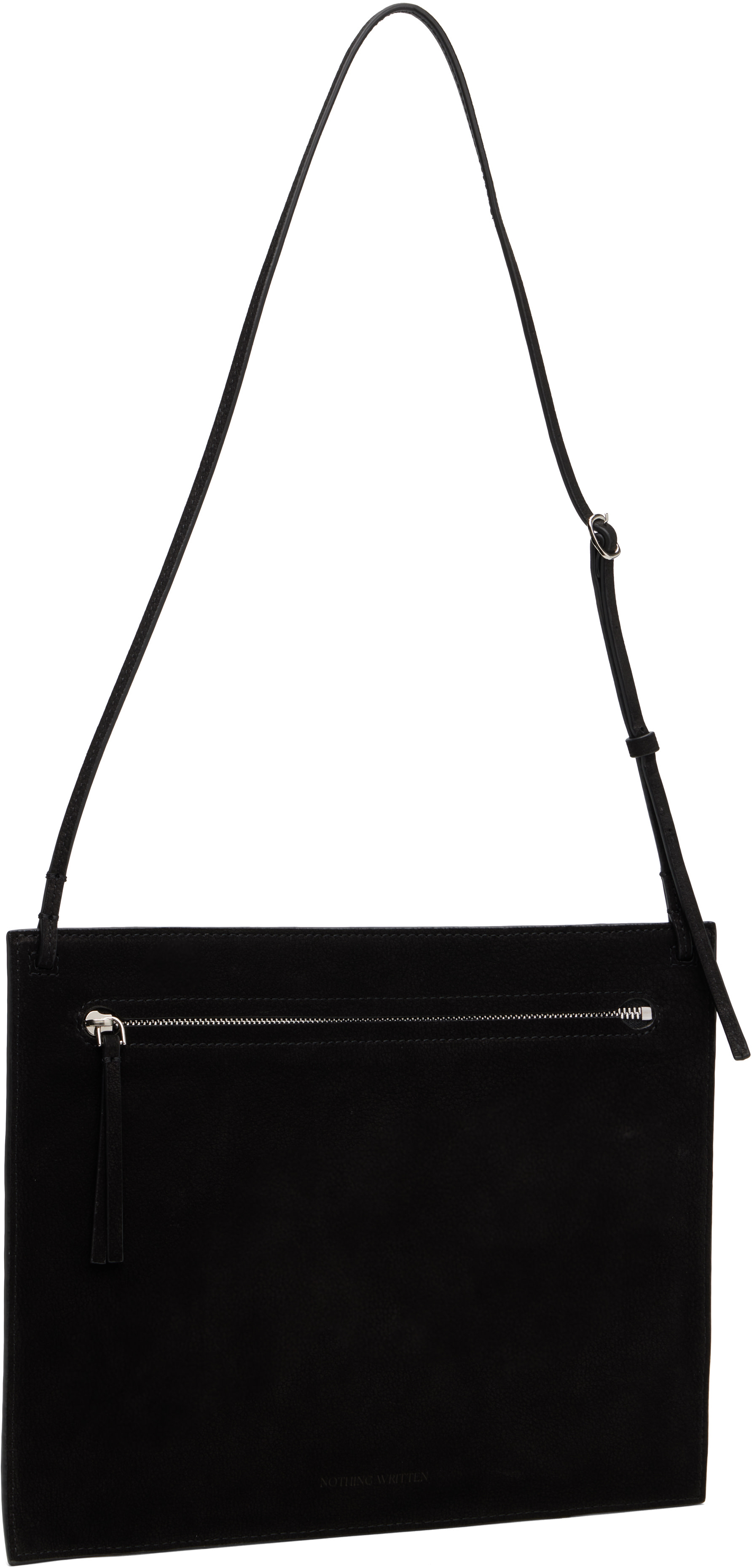 NOTHING WRITTEN ショルダーバッグ ブラック Nothing Written: Black Neaf Nubuck Bag | SSENSE
