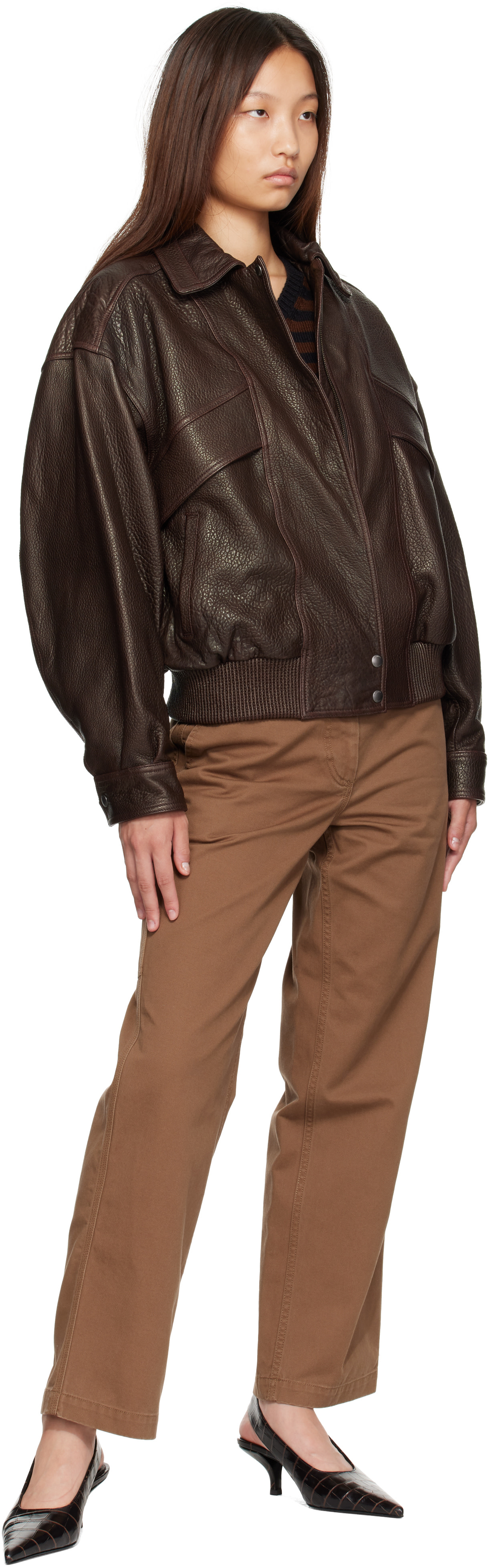 Nothing Written - Pantalon chino ample Tabby brun