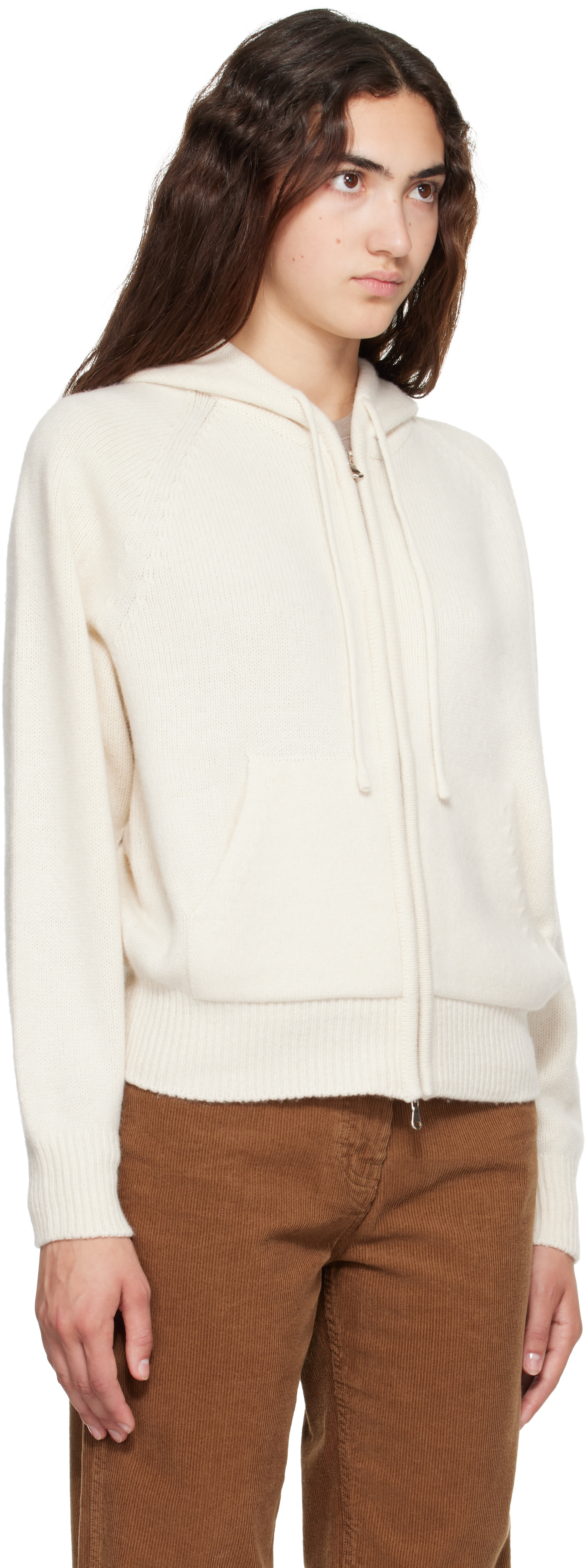 Nothing Written - Pull à capuche Ralph blanc cassé à glissière