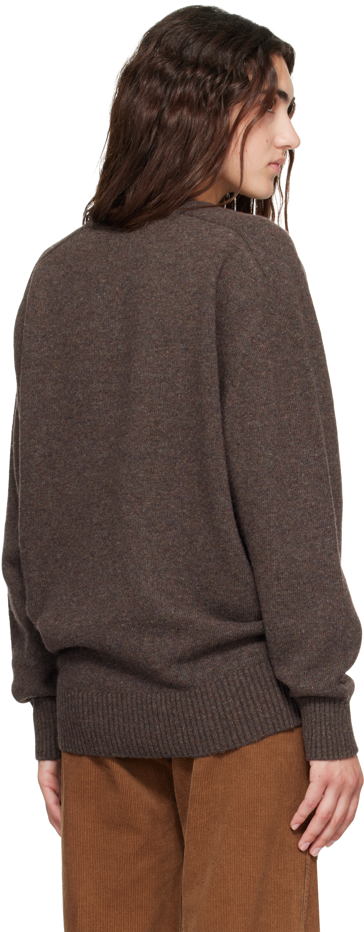 Nothing Written - Pull Carna brun à col en V