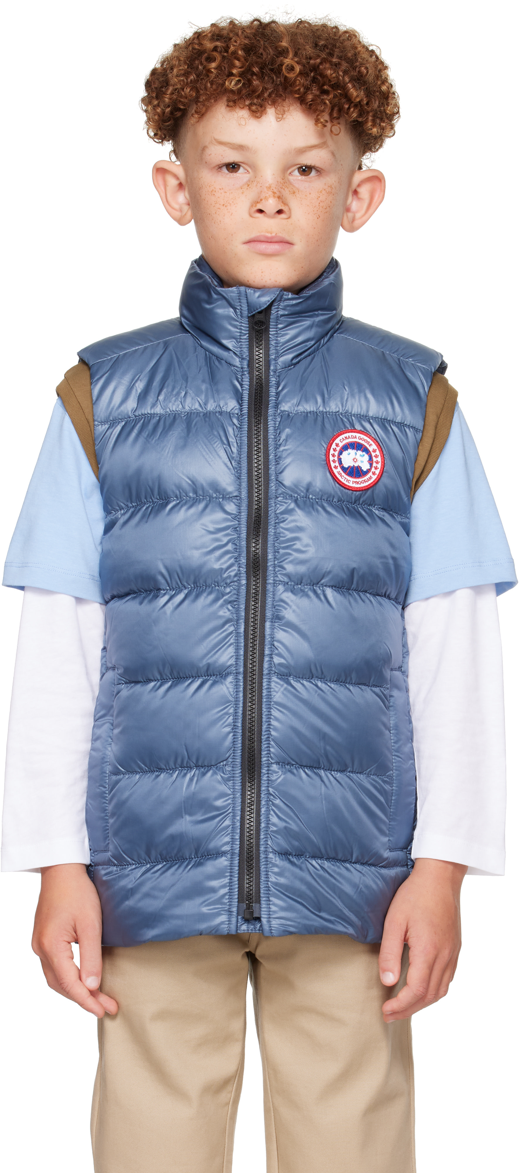 Canada Goose Kids - 빅 키즈 블루 크로프턴 다운 베스트