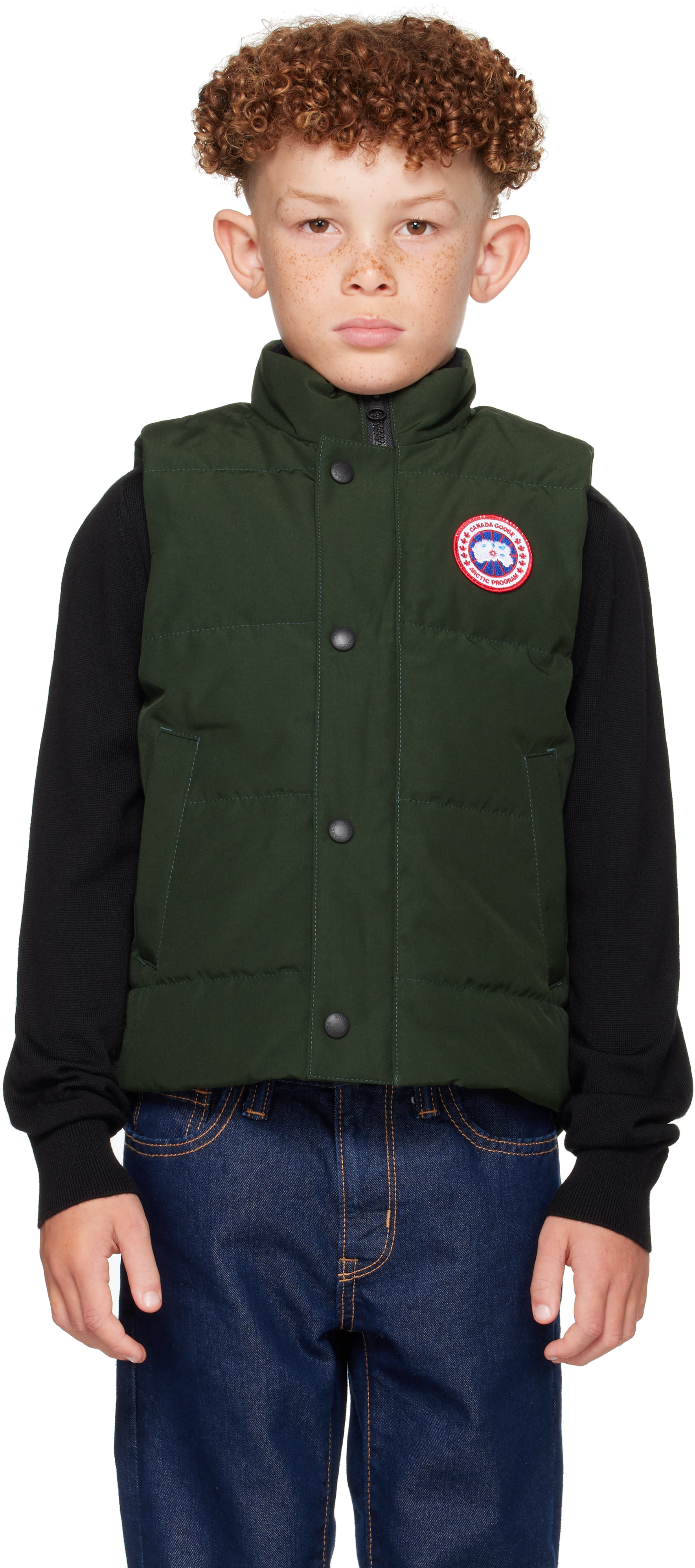 Canada Goose Kids - 키즈 그린 바니에 다운 베스트