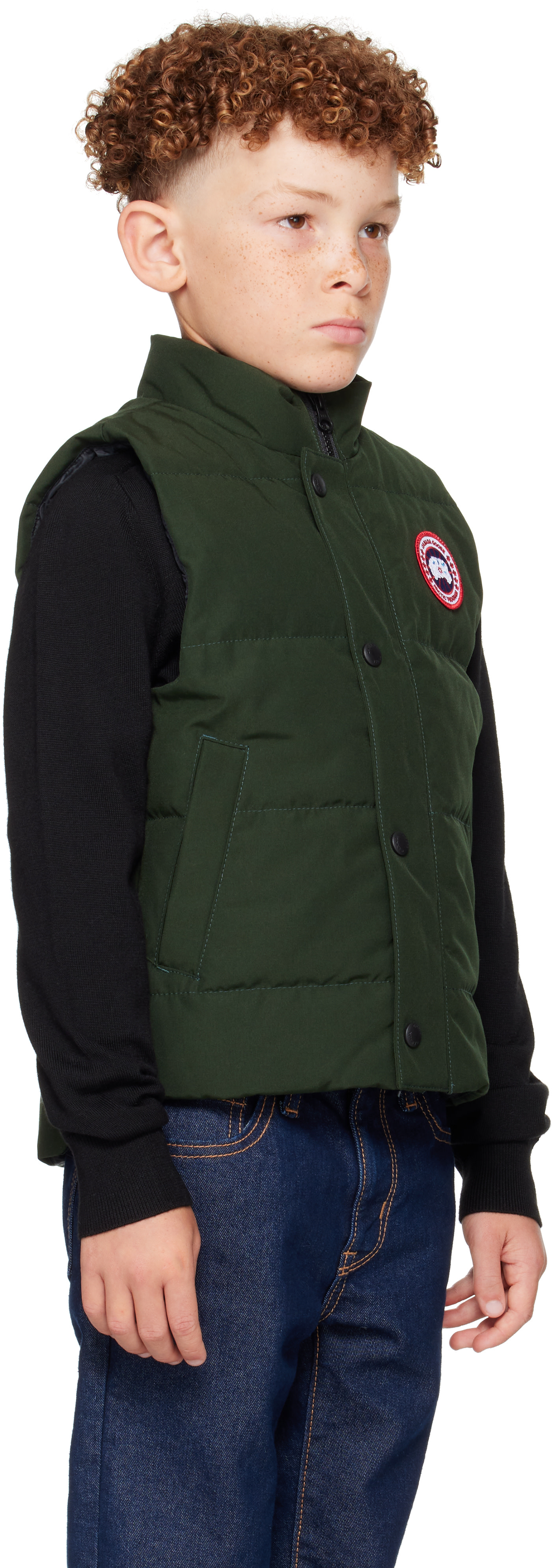 Canada Goose Kids - 키즈 그린 바니에 다운 베스트