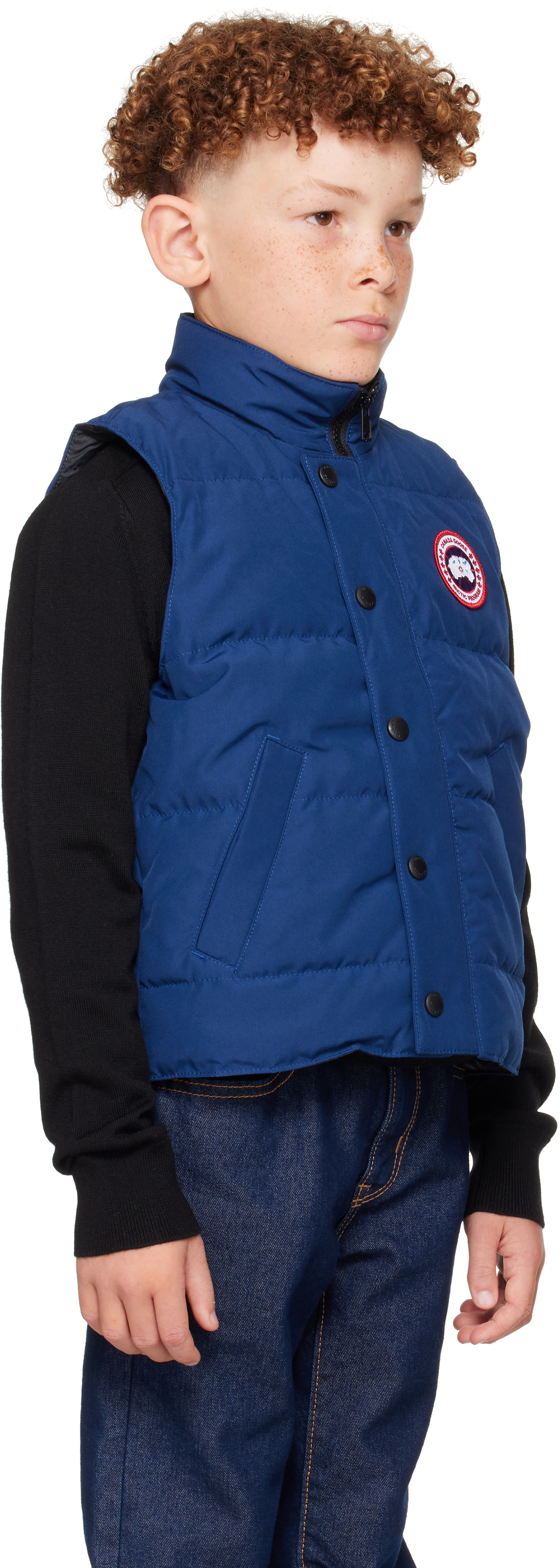 Canada Goose Kids - 빅 키즈 네이비 바니에 다운 베스트