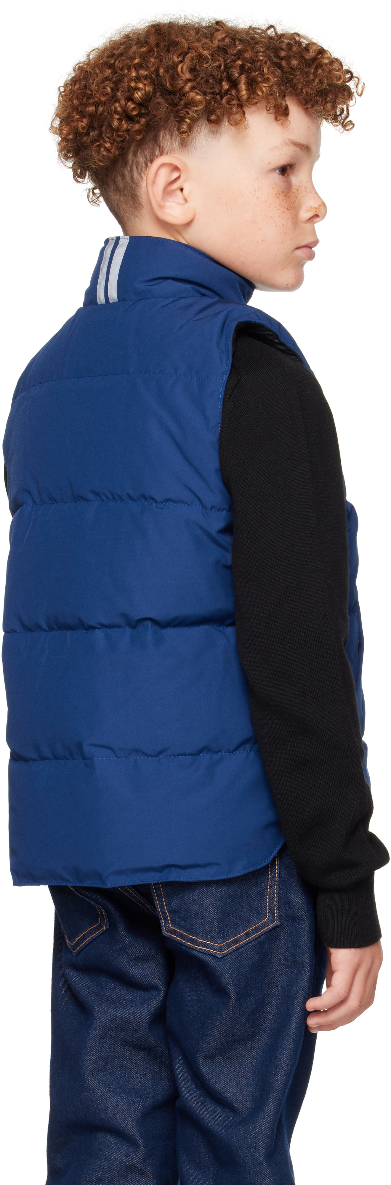 Canada Goose Kids - 빅 키즈 네이비 바니에 다운 베스트