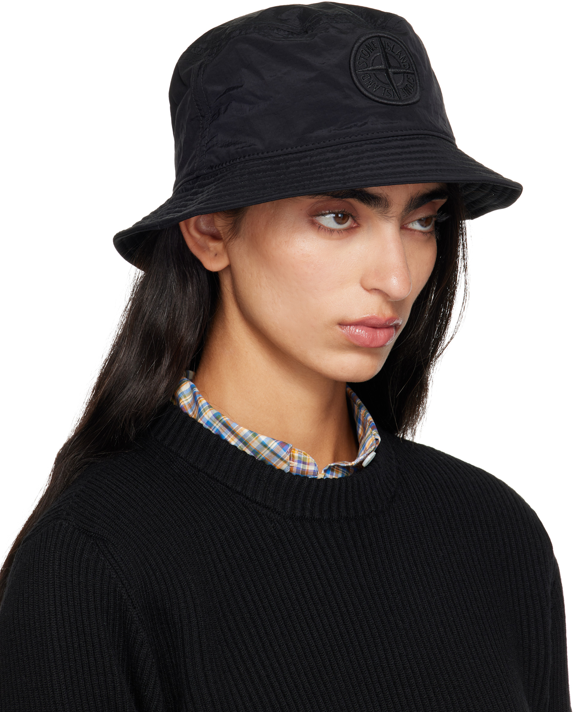 Stone Island: ブラック 9100012 Nylon Metal ECONYL バケットハット