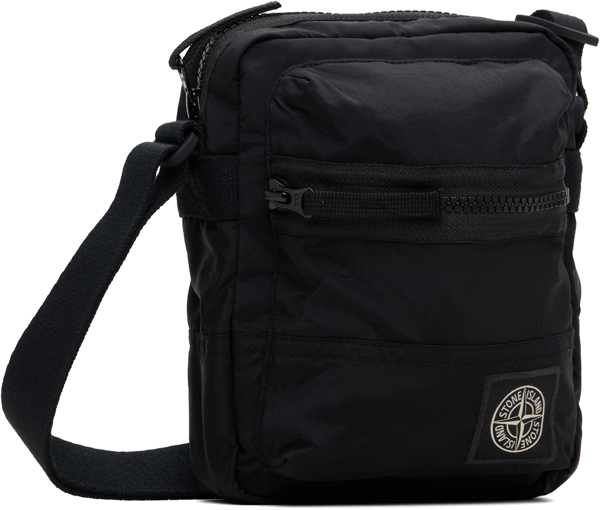 Stone Island: Black 9200015 Coated Nylon Metal ECONYL Bag | SSENSE