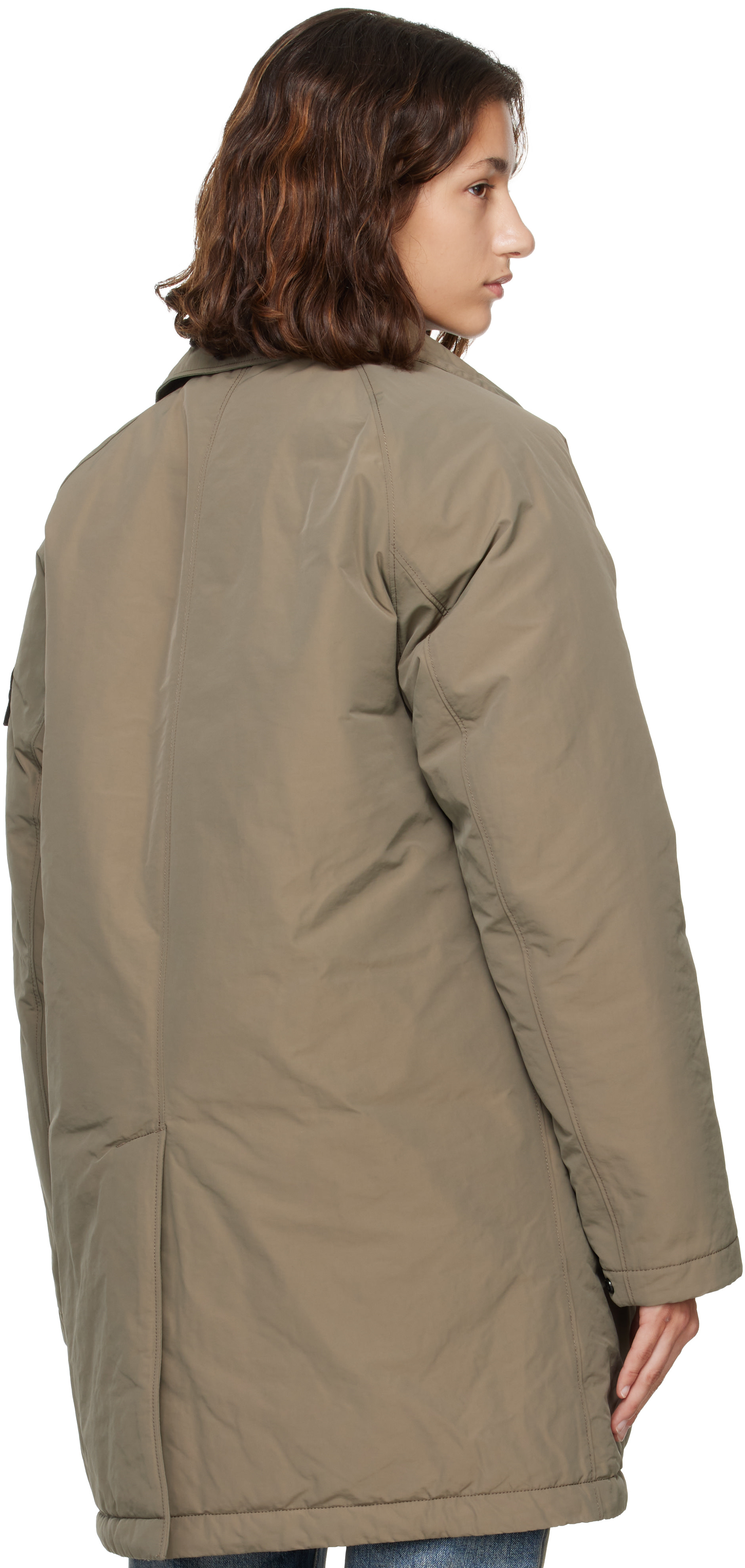 STONE  コート Stone Island: トープ 7100002 Micro Twill コート | SSENSE 日本