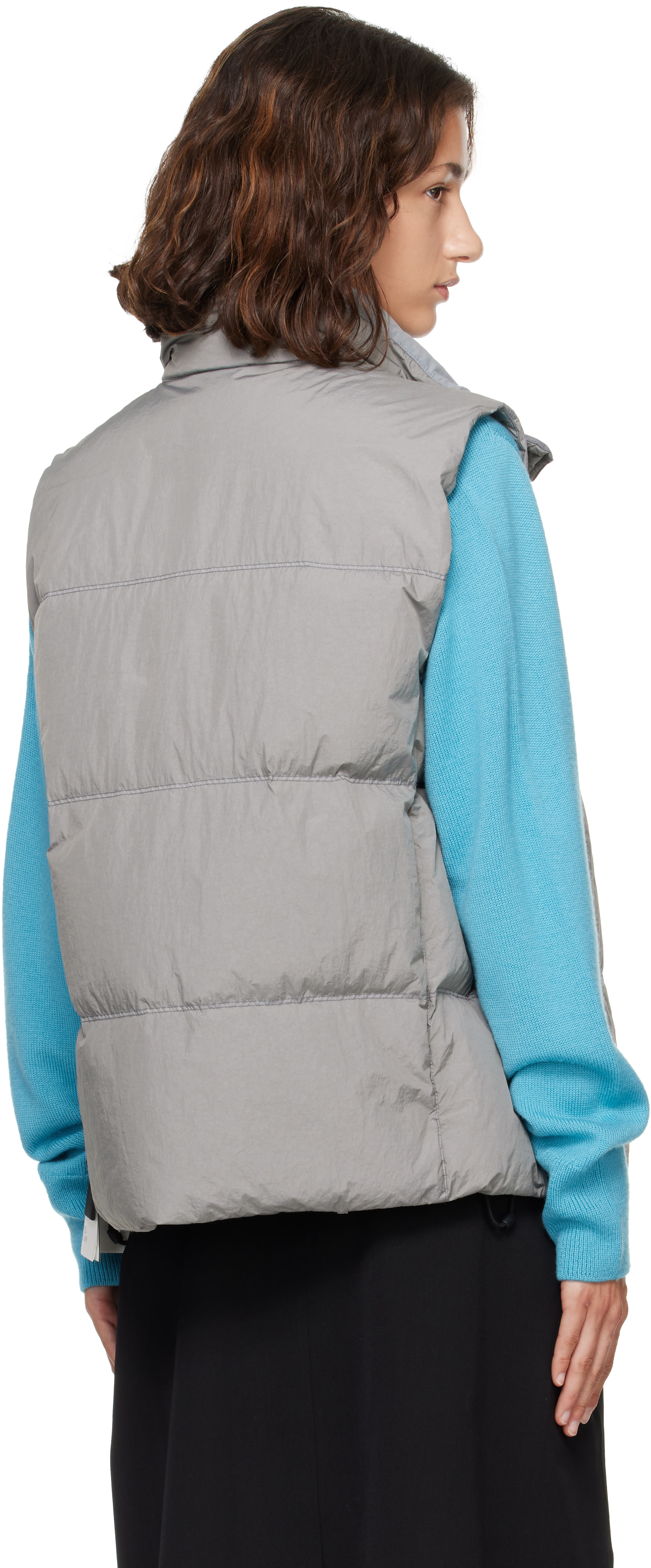 Stone Island: グレー G100010 Crinkle Reps NY ダウンベスト | SSENSE