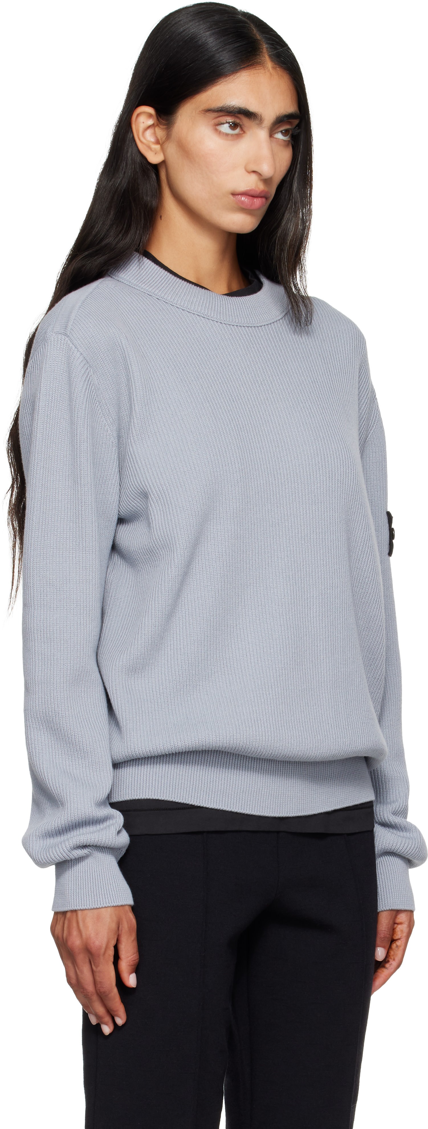 Stone Island: Gray 5100154 Ribbed Soft Organic Cotton Sweater