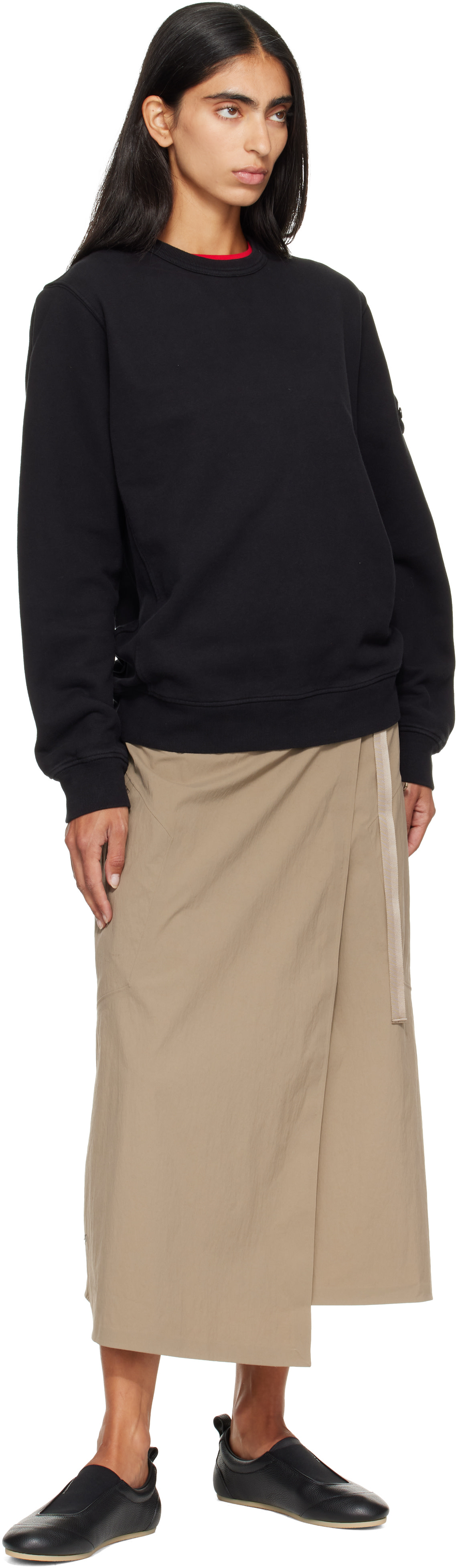 Stone Island - Pull à capuche 6100049 noir en molleton brossé de coton bio