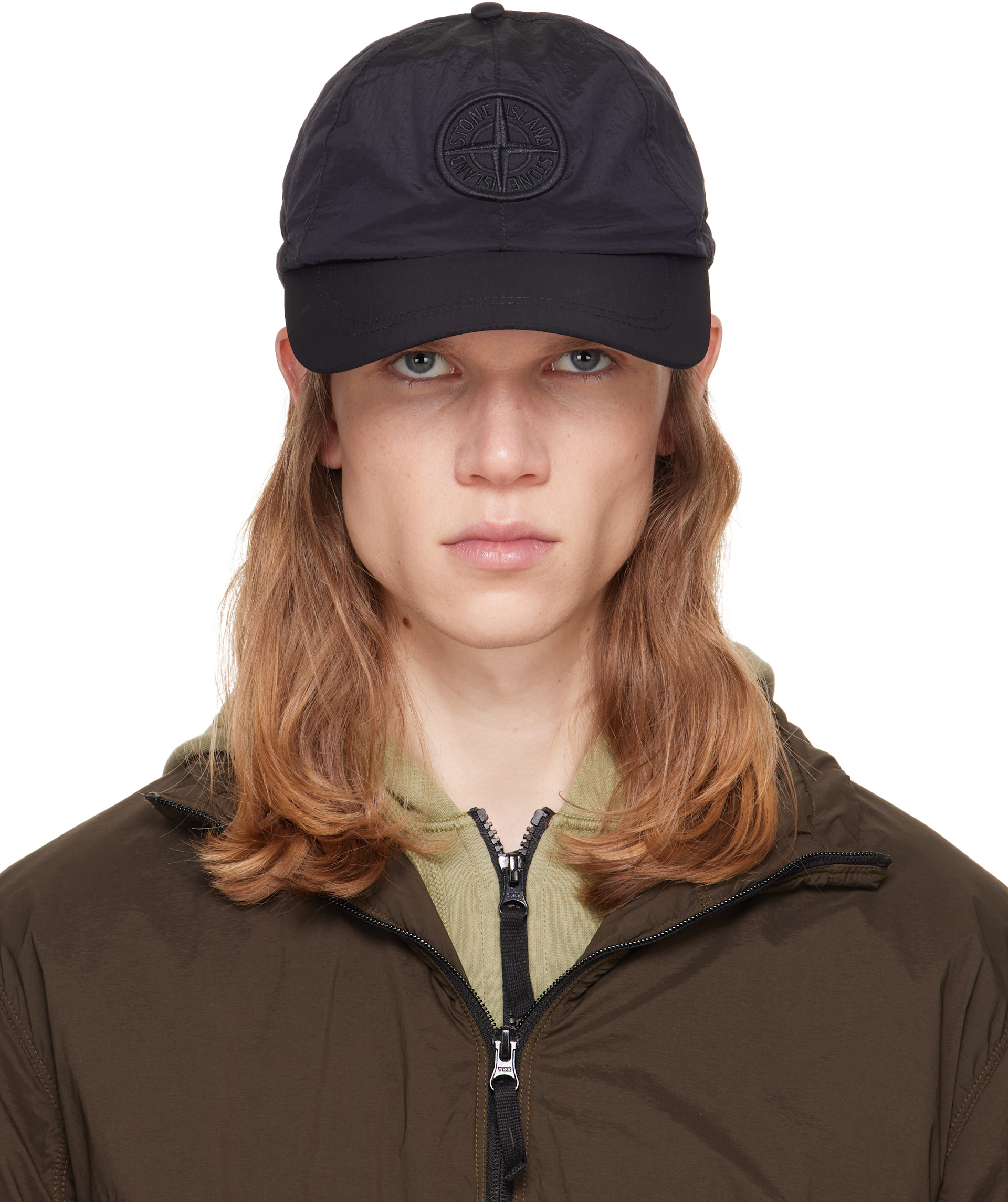 Stone Island: ブラック 9100011 Nylon Metal ECONYL キャップ