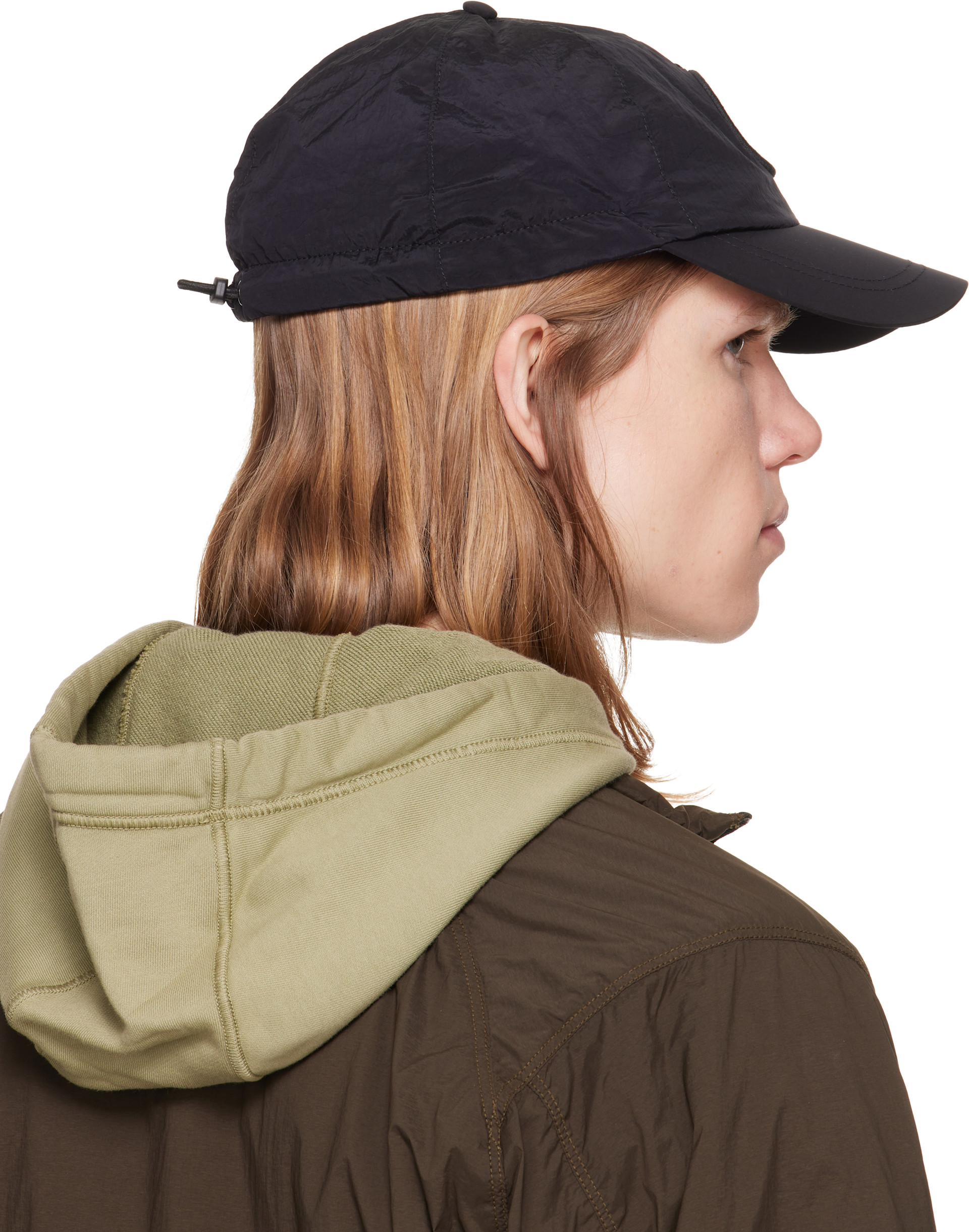 Stone Island: ブラック 9100011 Nylon Metal ECONYL キャップ