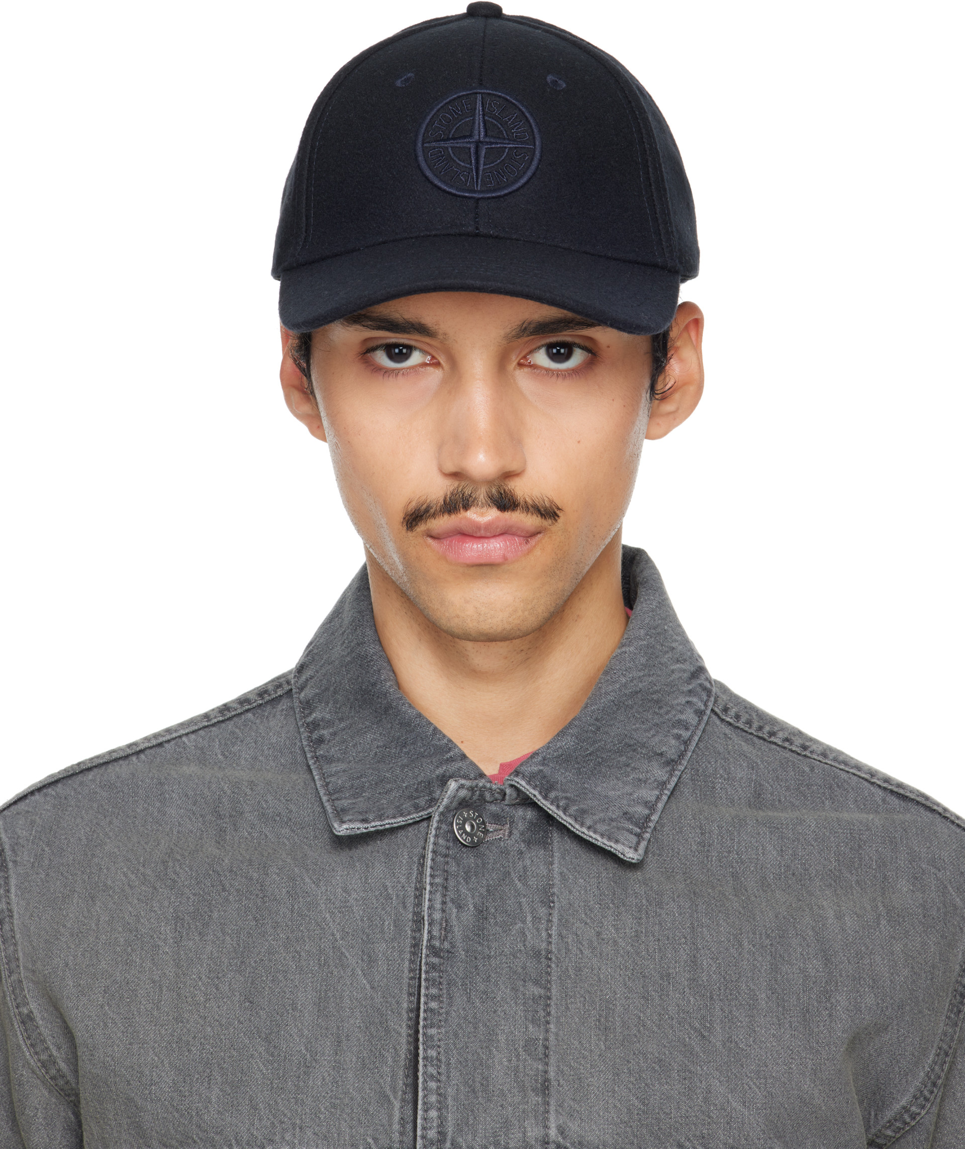 Stone Island - Navy 9100010 Wool Nylon Flannel Cap