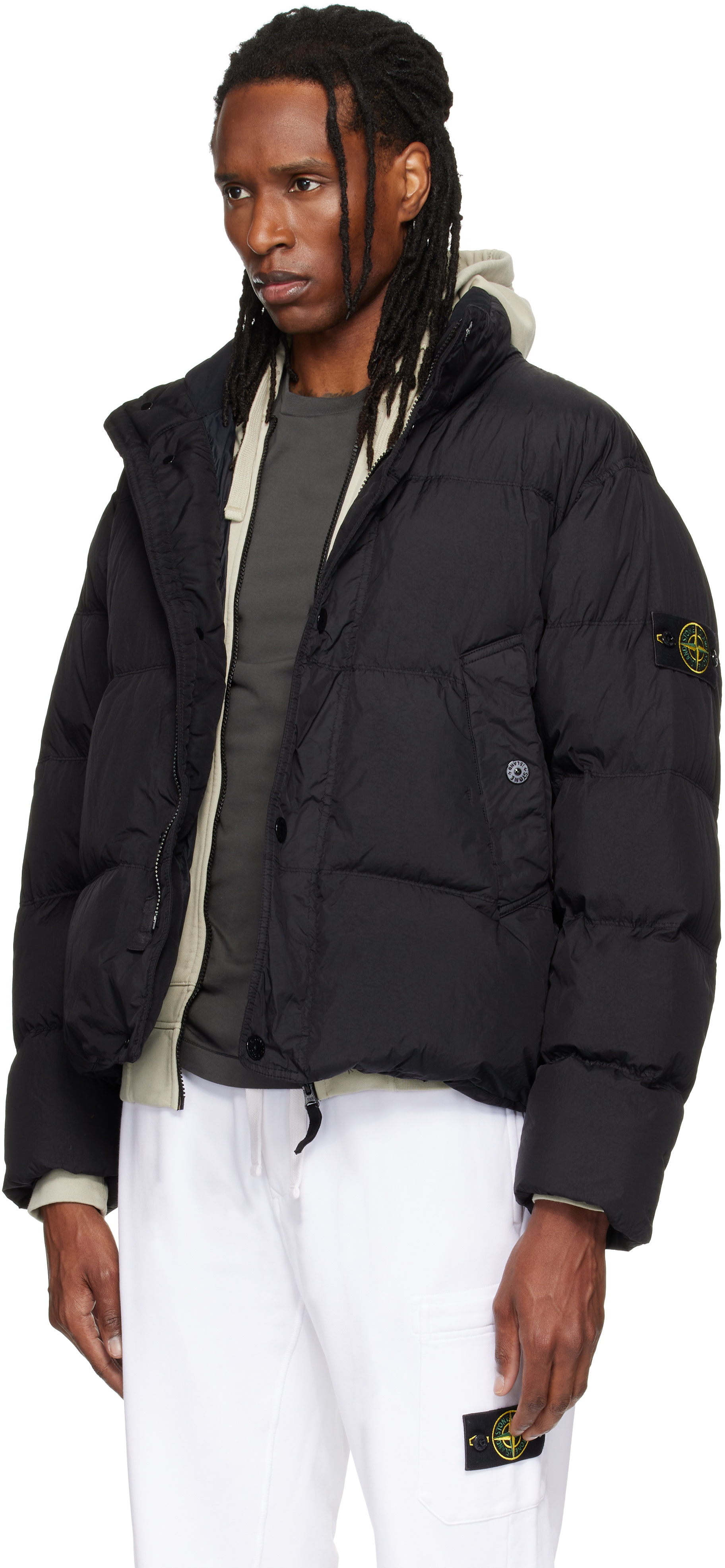 Stone Island - ブラック 4100109 Crinkle Reps NY ダウンジャケット