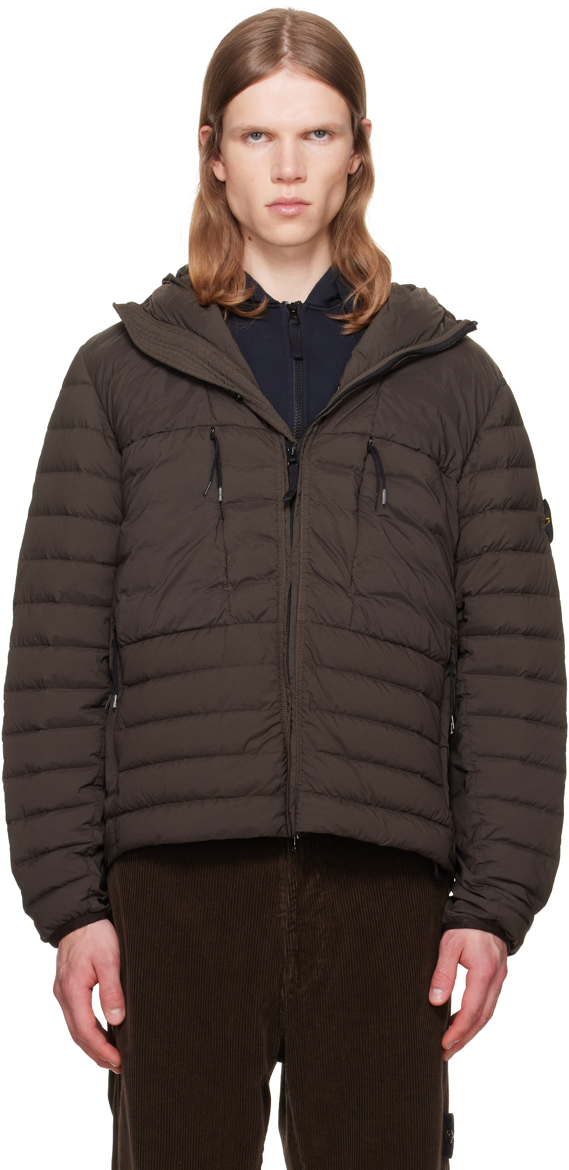 Stone Island: カーキ 4100107 Seamless Tunnel Nylon ダウン
