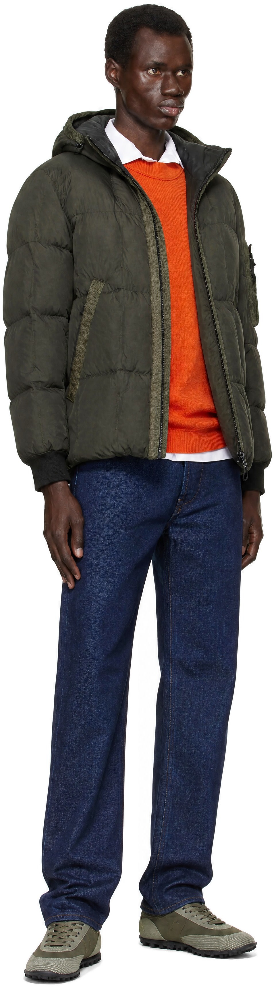 Stone Island: グレー 4100034 Crinkle Reps NY ダウンジャケット