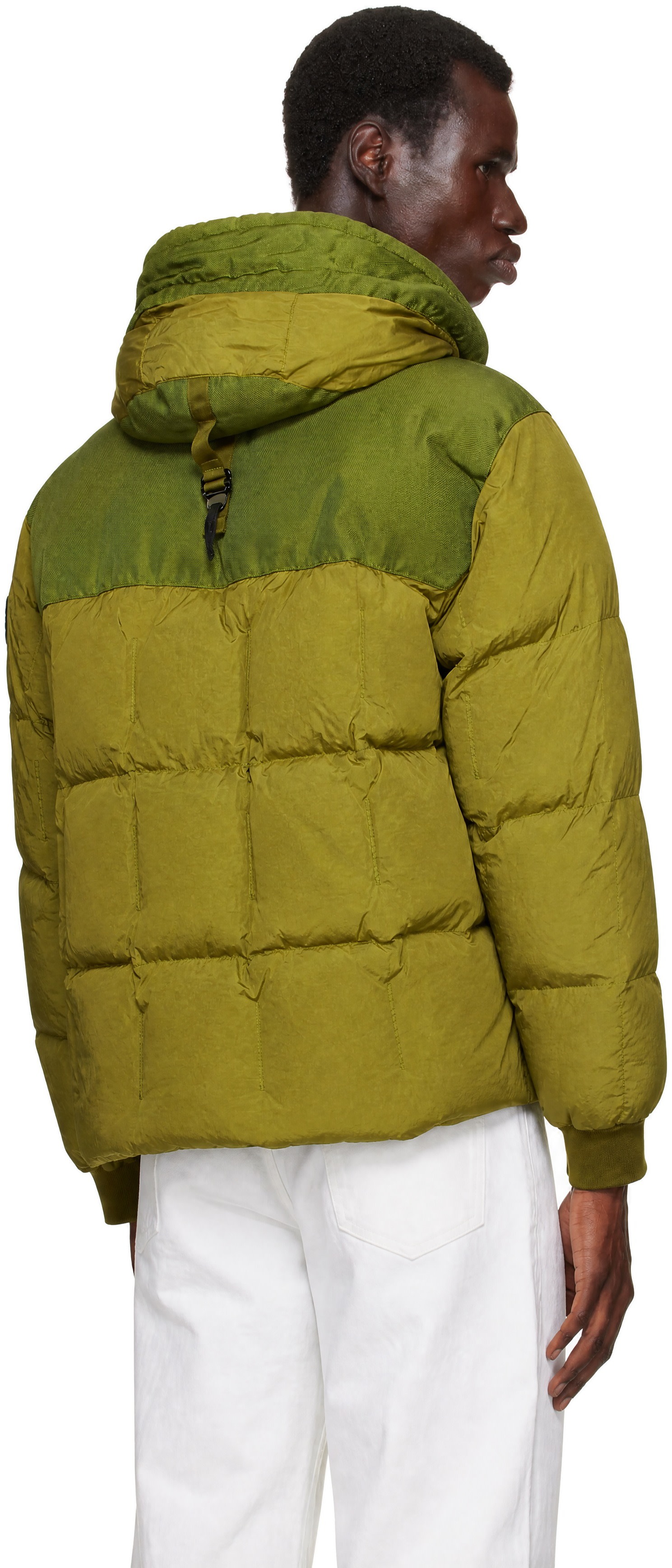 Stone Island: Green 4100034 Crinkle Reps NY Down Jacket | SSENSE