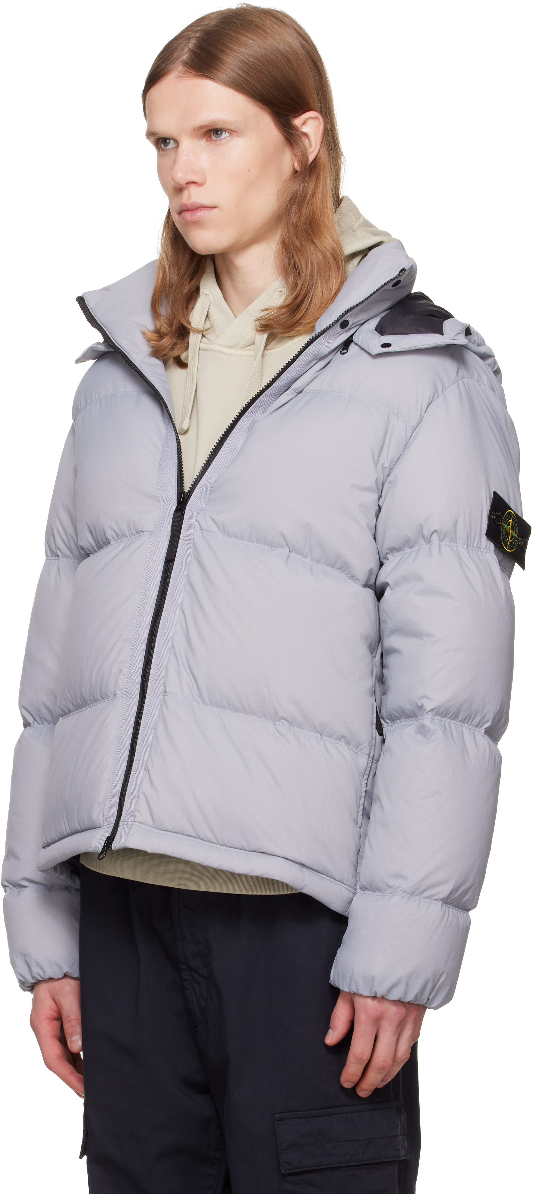 最安値STONE  グレー ダウンジャケット　マイクロレップスダウン Stone Island: グレー 4100013 Matt Ripstop Cordura Advanced Fabrics