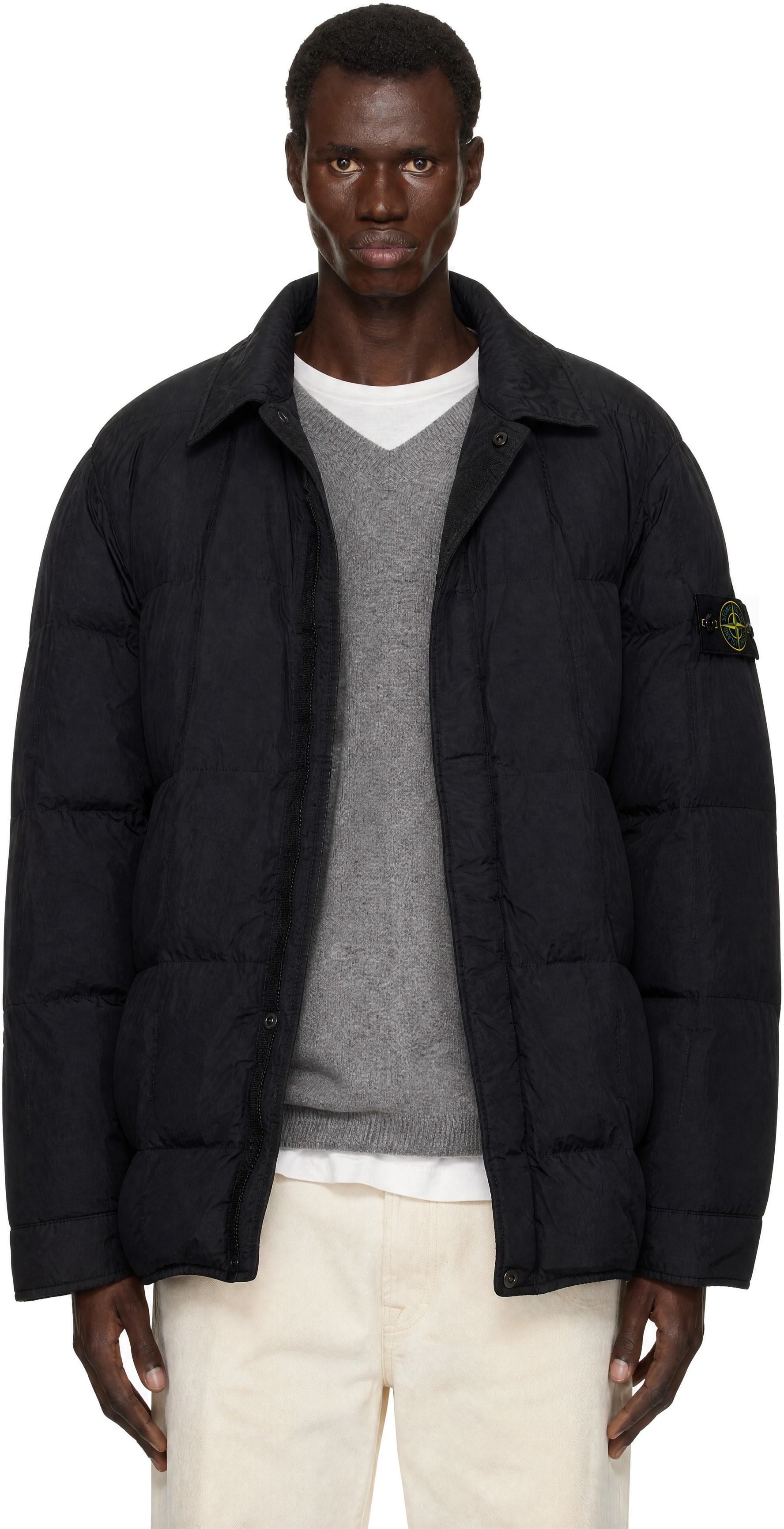 Stone Island - Black 4100033 Micro Twill Down Jacket