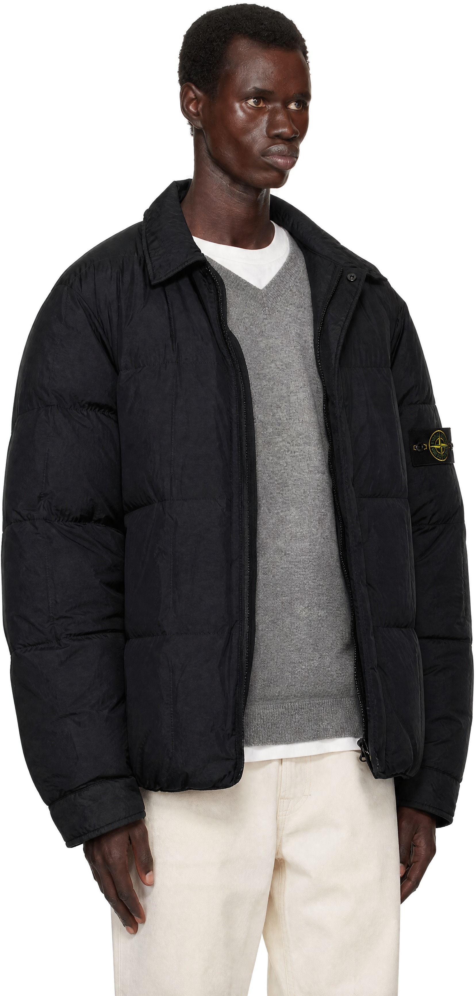 Stone Island - Black 4100033 Micro Twill Down Jacket