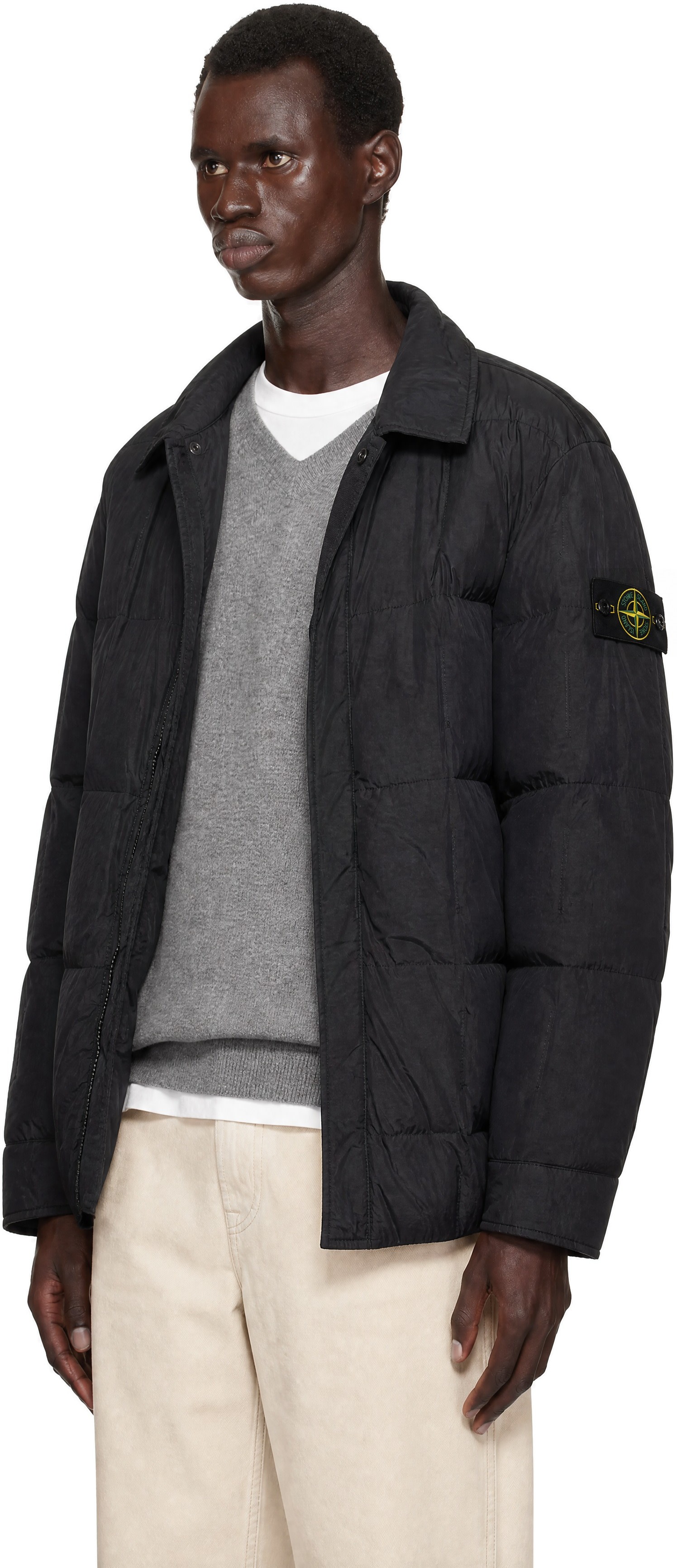 Stone Island - Black 4100033 Micro Twill Down Jacket