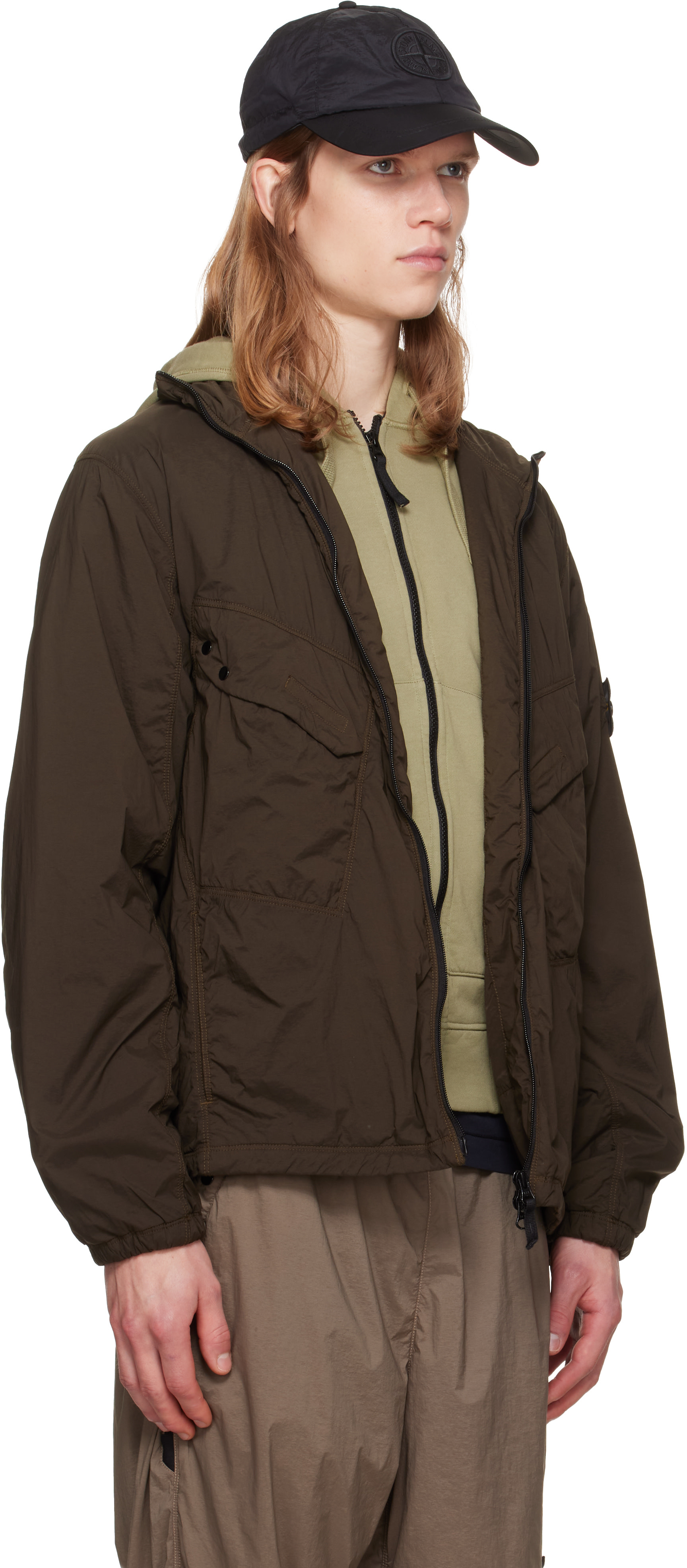 Stone Island: カーキ Q100021 Ultralight Nylon Stretch-TC