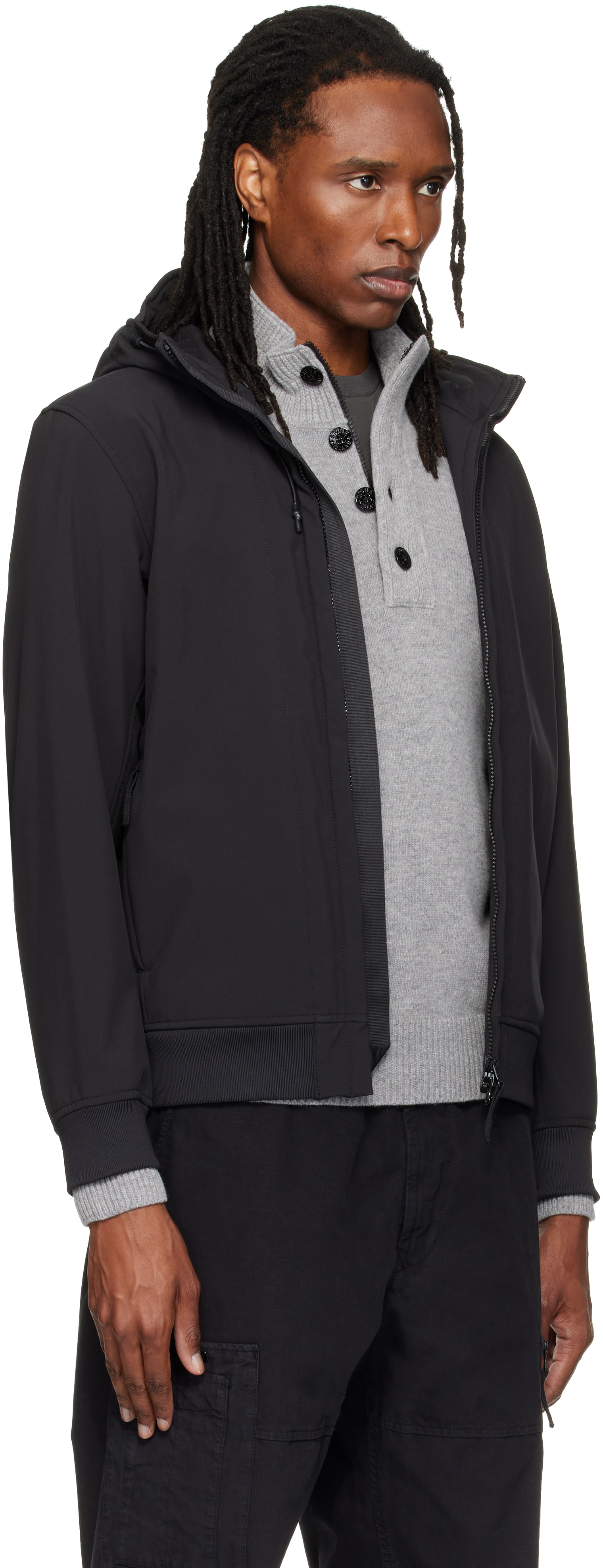 Stone Island - Black Q100004 Soft Shell-R_E.DYE Technology Jacket